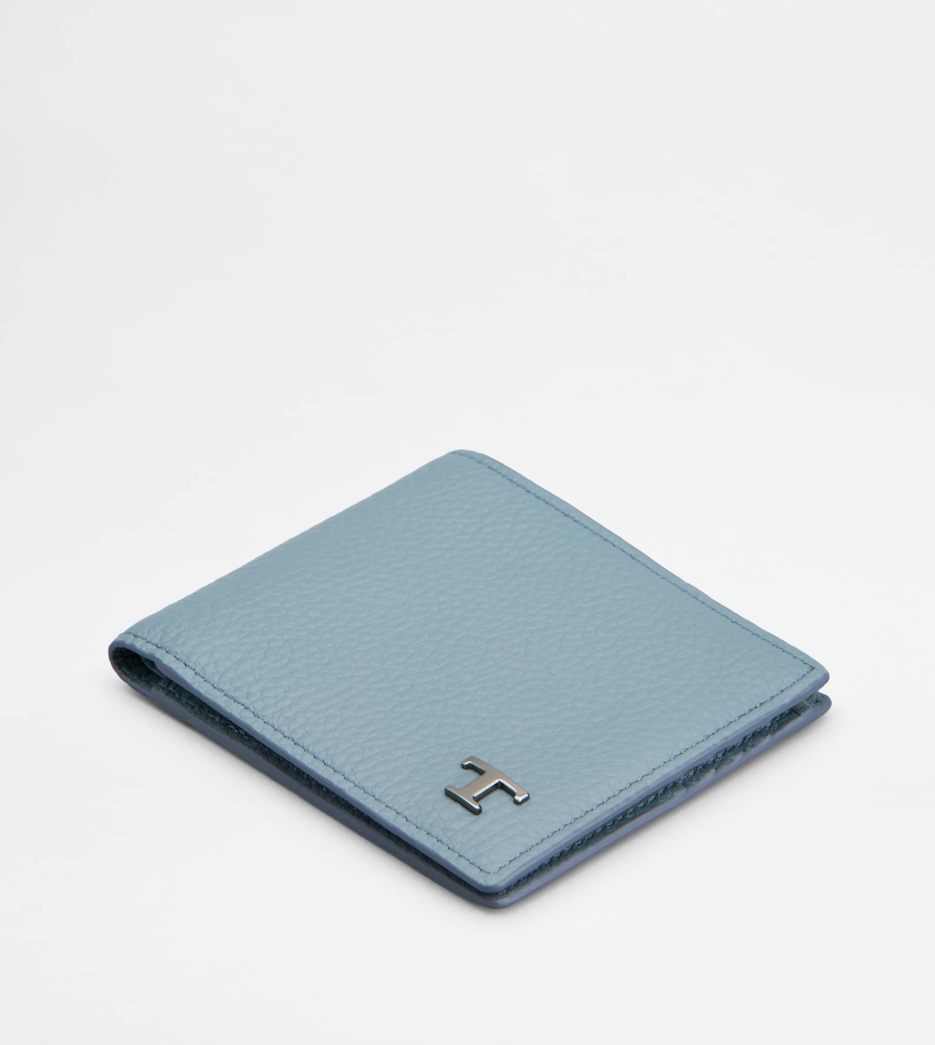 WALLET IN LEATHER - LIGHT BLUE - 4