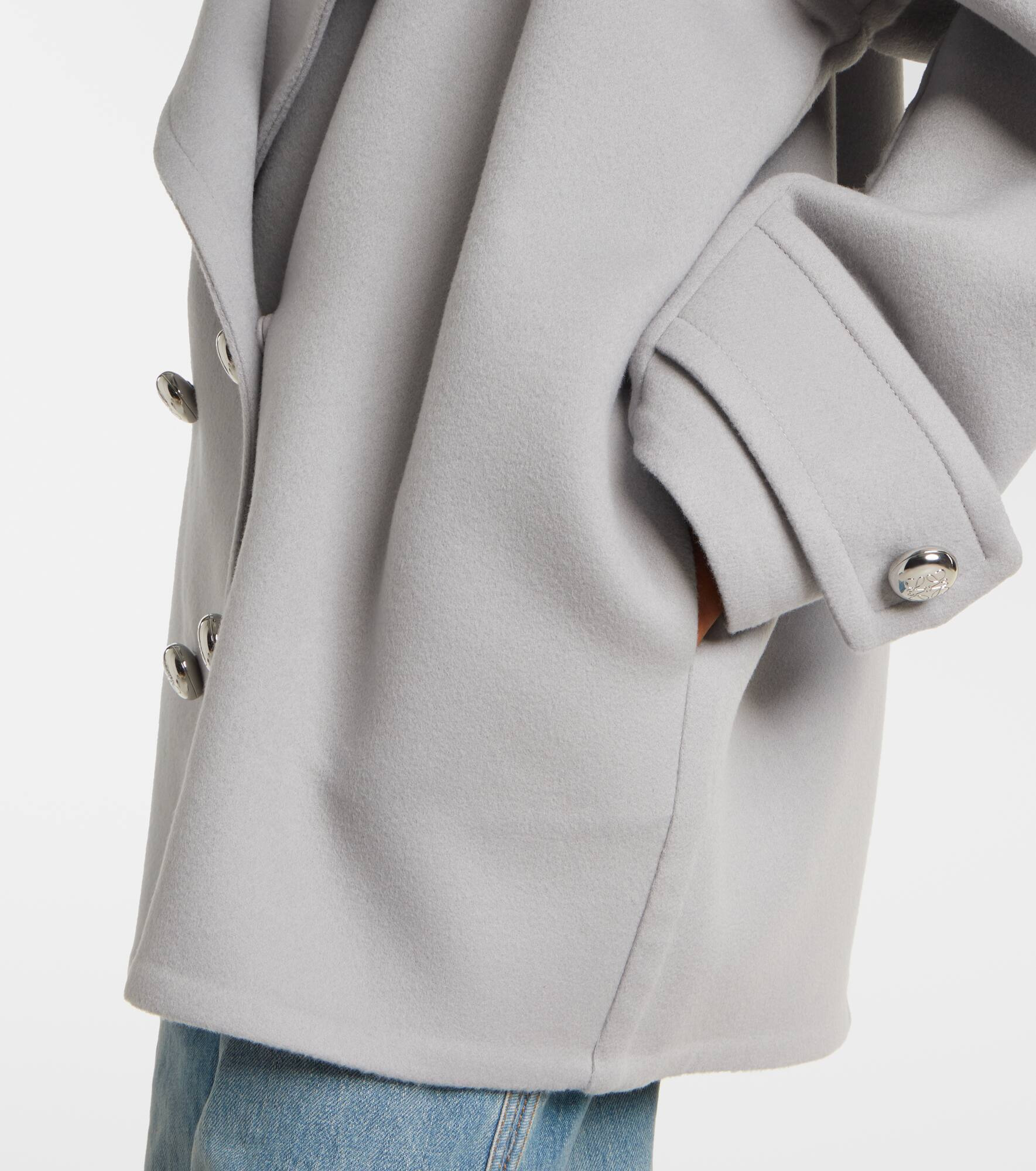 Pebble double-breasted wool peacoat - 5