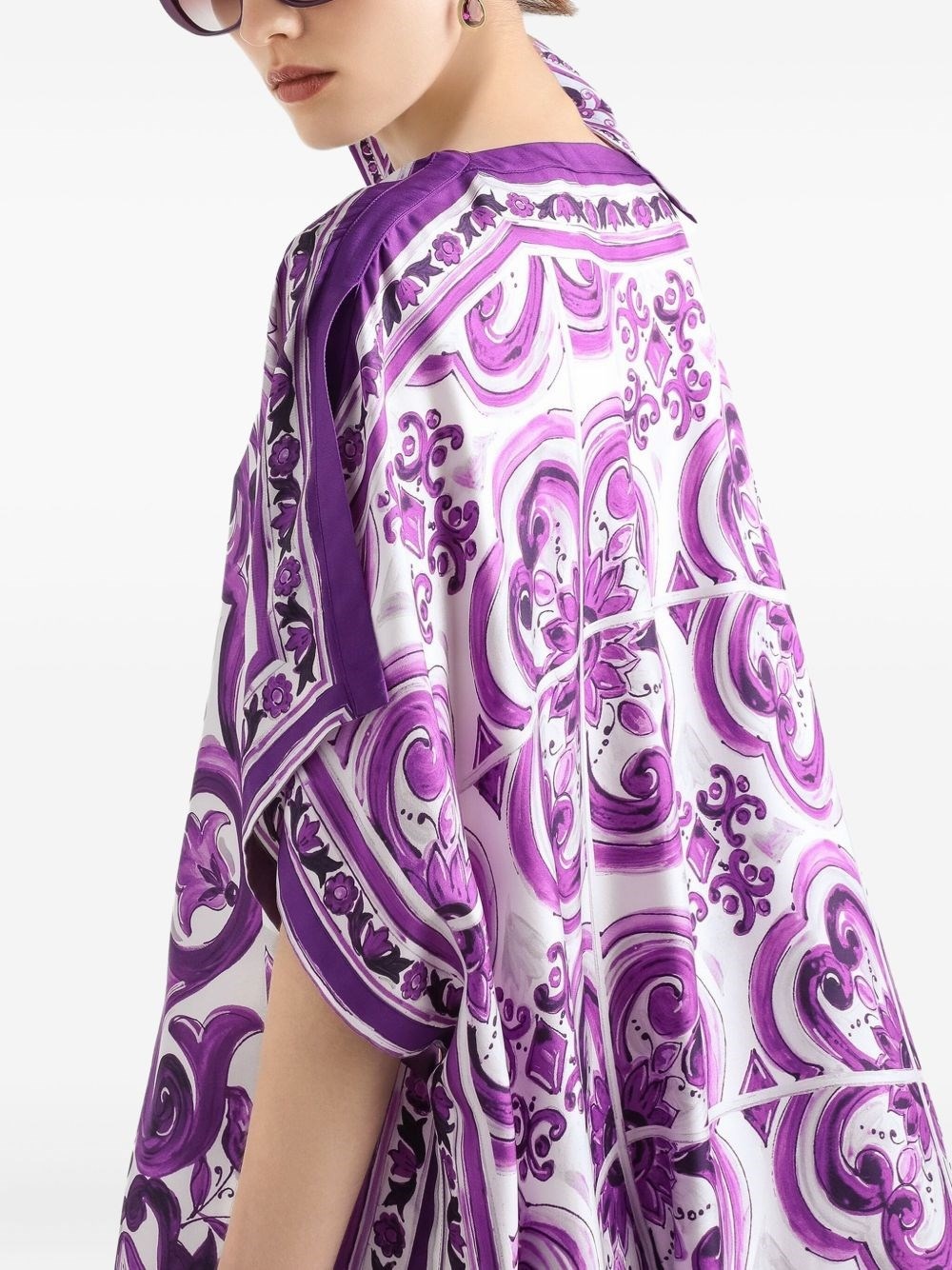 Maiolica print silk kaftan - 3
