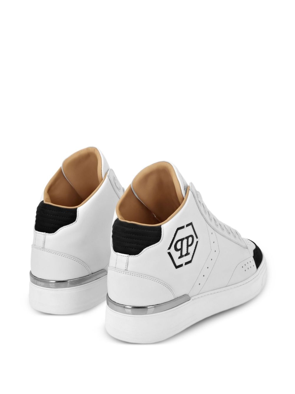 Hexagon leather sneakers - 3