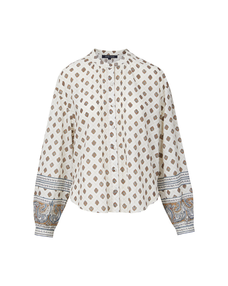 LOLLIE PAISLEY BUTTON-DOWN BLOUSE 1