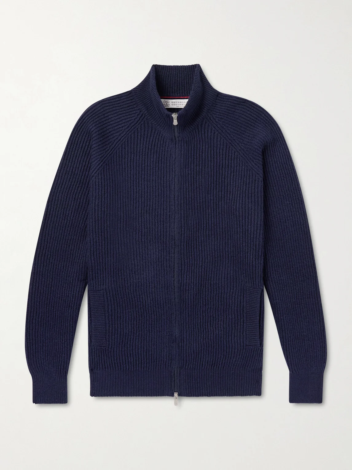 Ribbed Cotton Zip-Up Sweater - 1