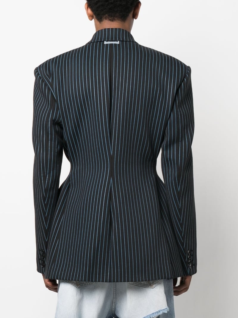 Molton striped double-breasted blazer - 4