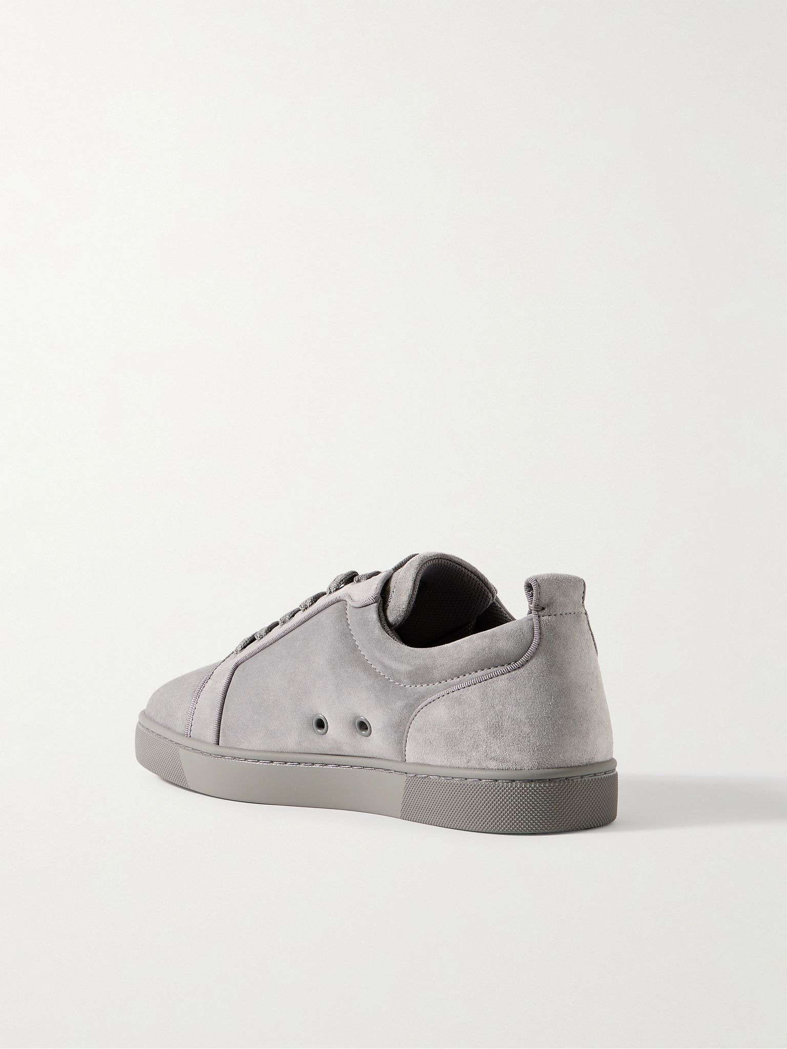 Louis Junior Grosgrain-Trimmed Suede Sneakers Gray - 4