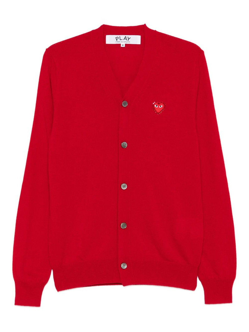 hear-emblem rhinestone-embellishment cardigan 1