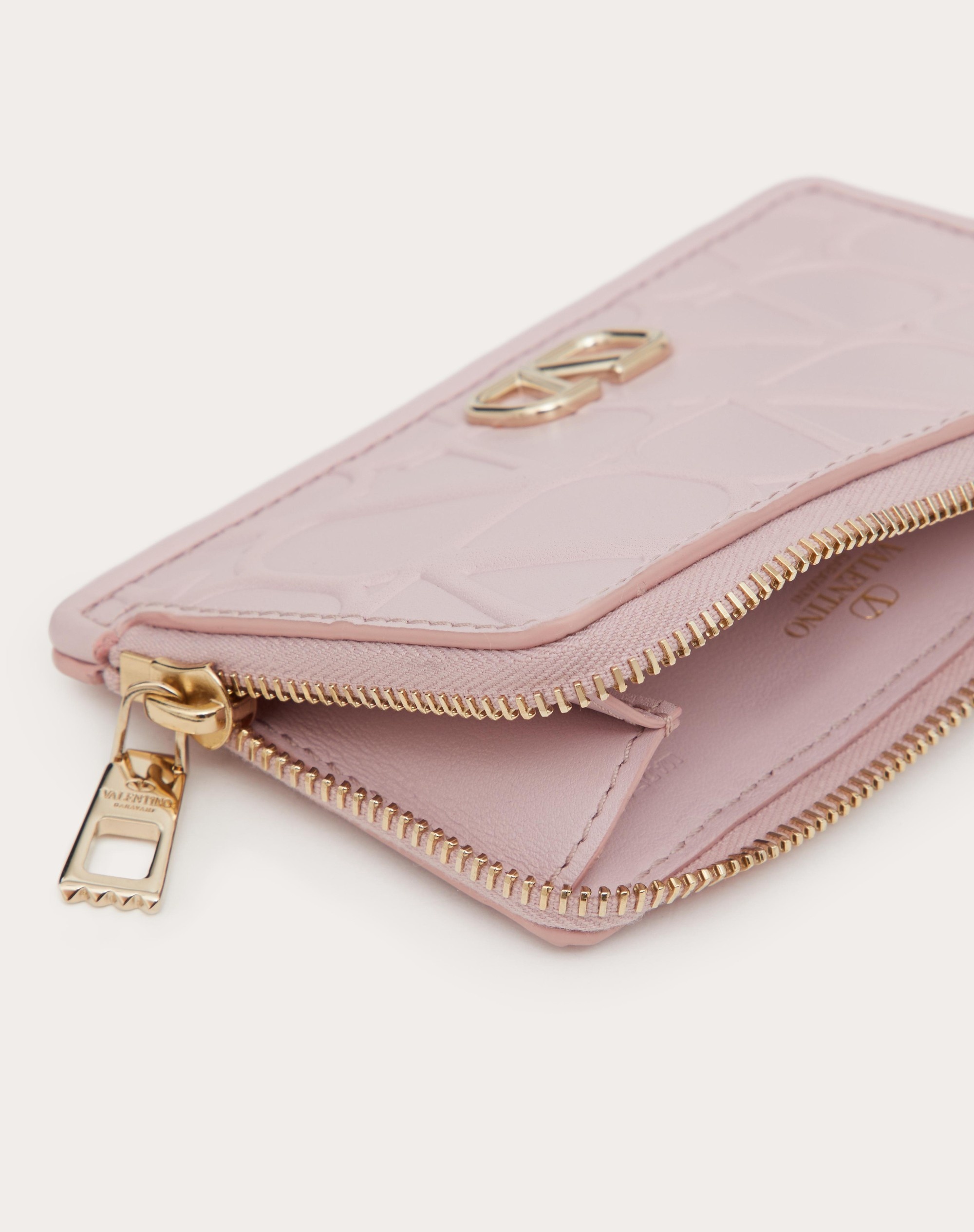 VALENTINO GARAVANI LEATHER TOILE ICONOGRAPHE CALFSKIN CARDHOLDER WITH ZIPPER - 5