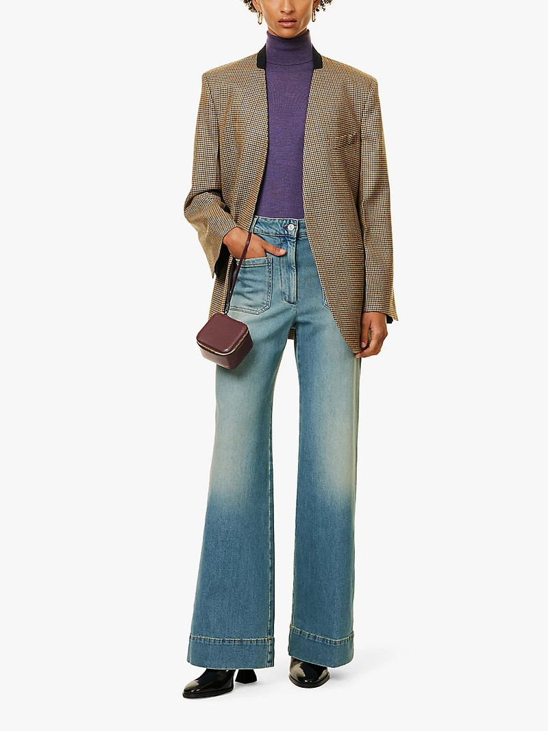 Victoria Beckham Alina high-waist wide-leg stretch-denim jeans outlook