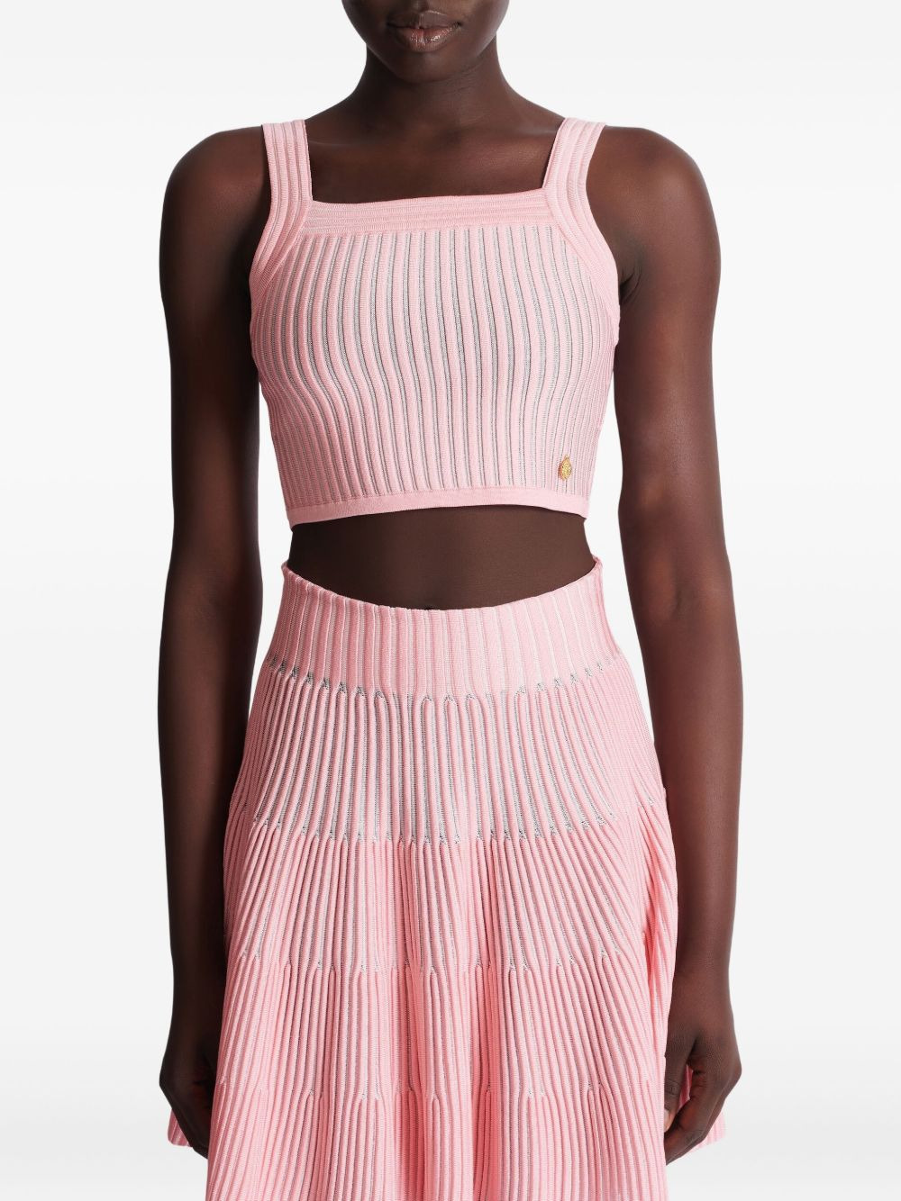 ribbed square-neck top - 4