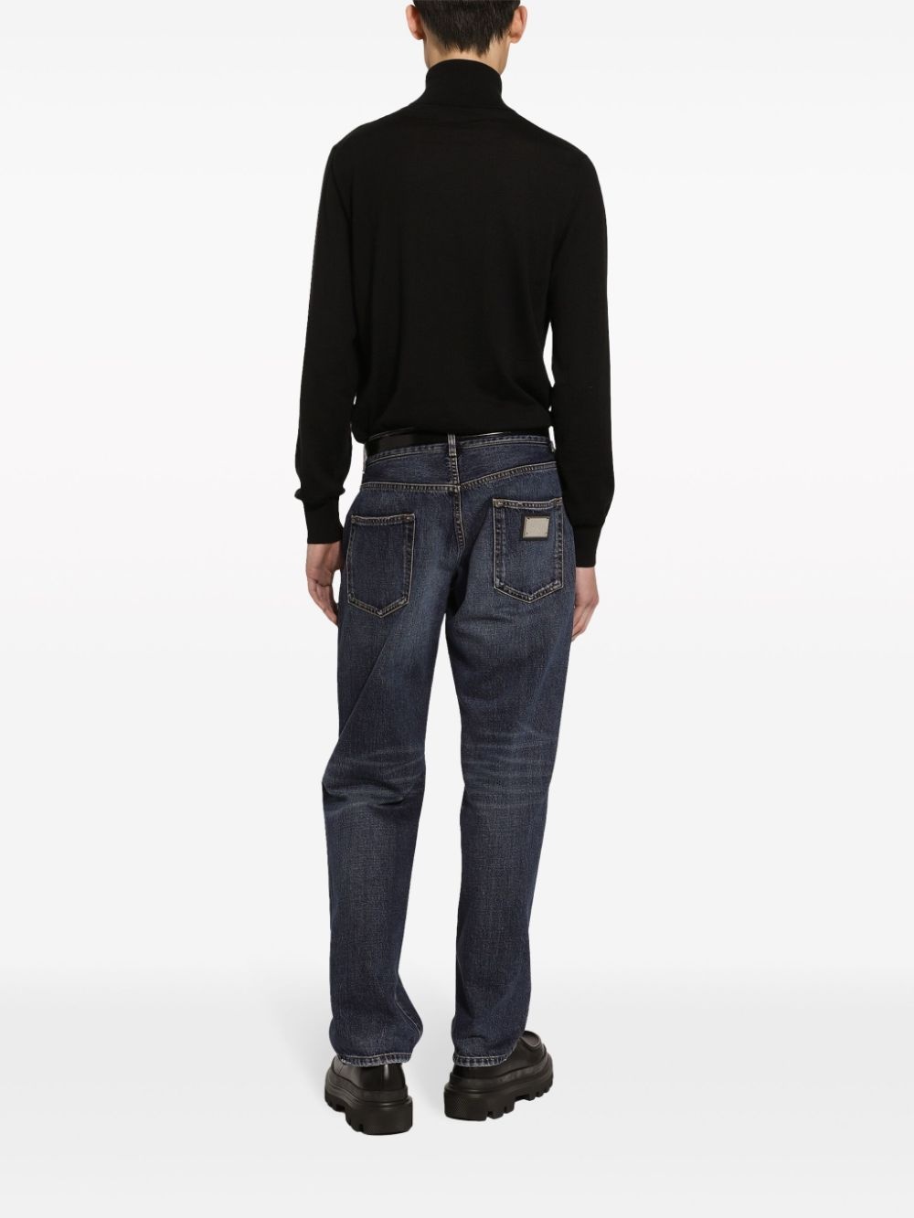whiskering effect straight-legged jeans - 3