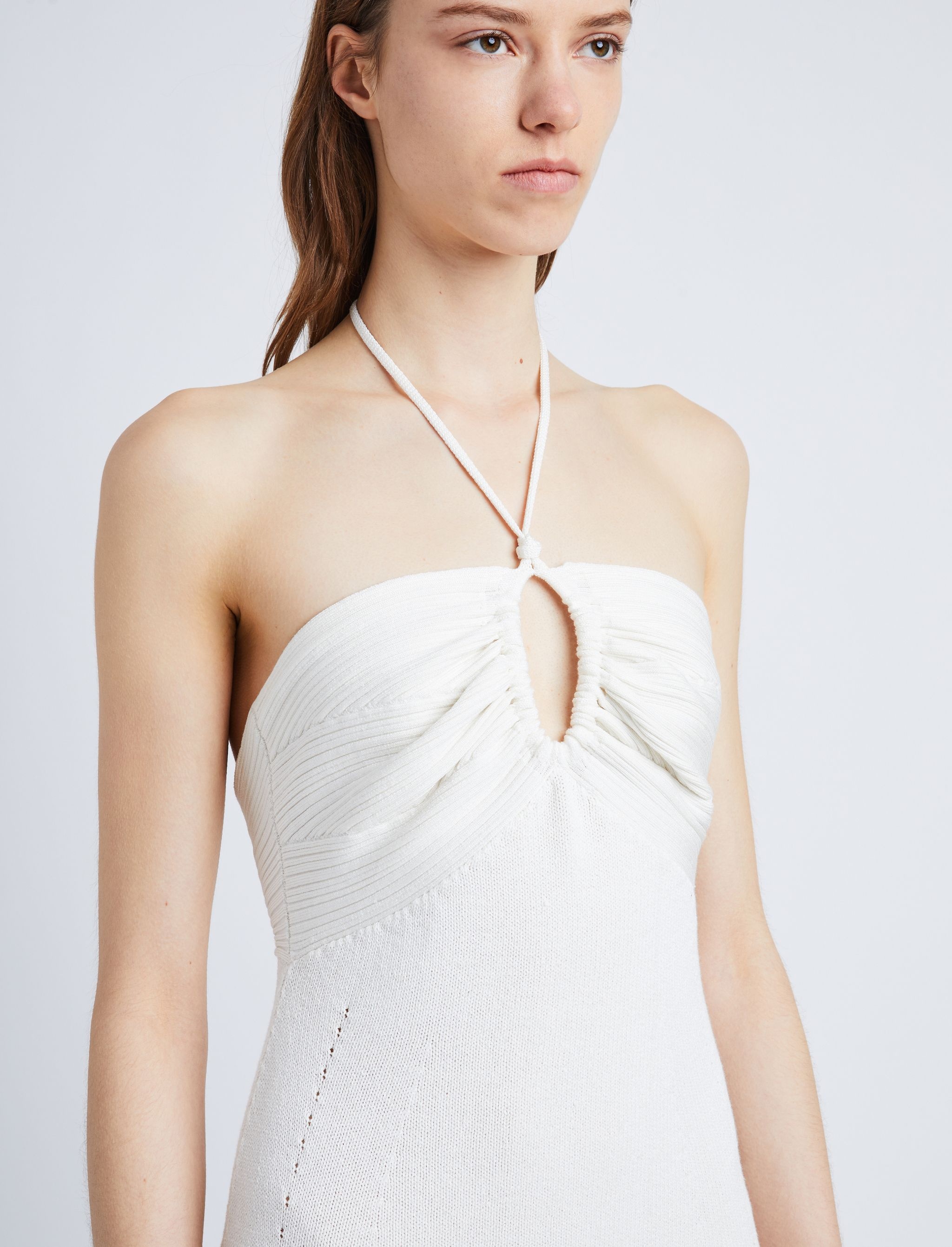 Textured Knit Halter Dress - 5