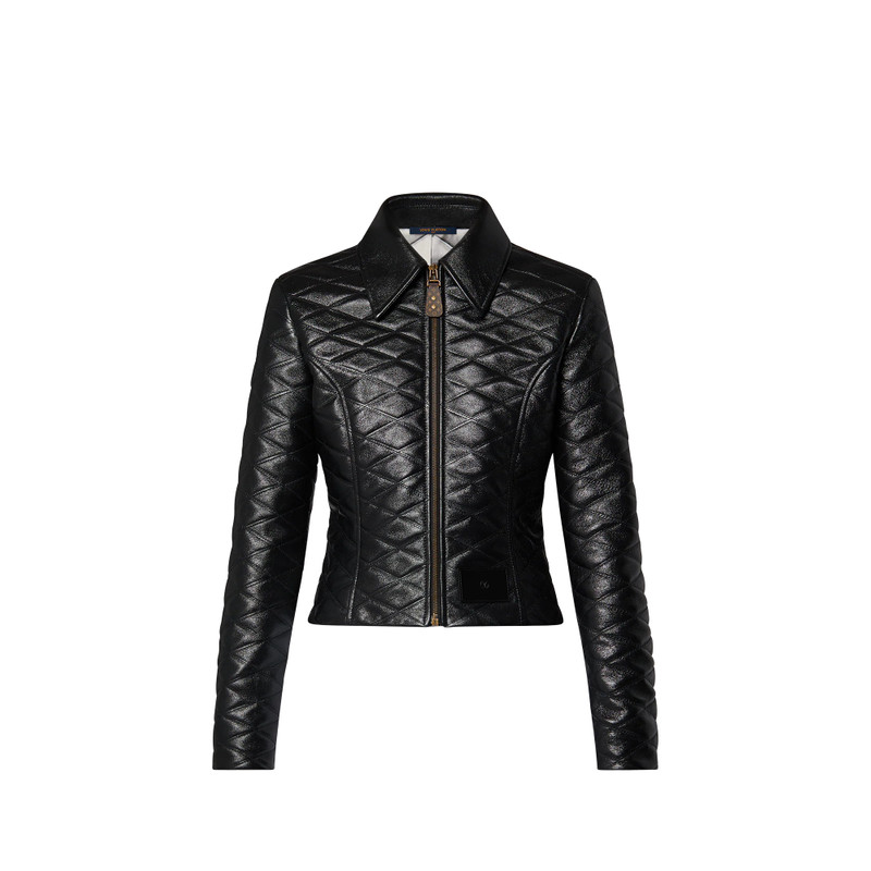 Cropped Malletage Leather Jacket 1