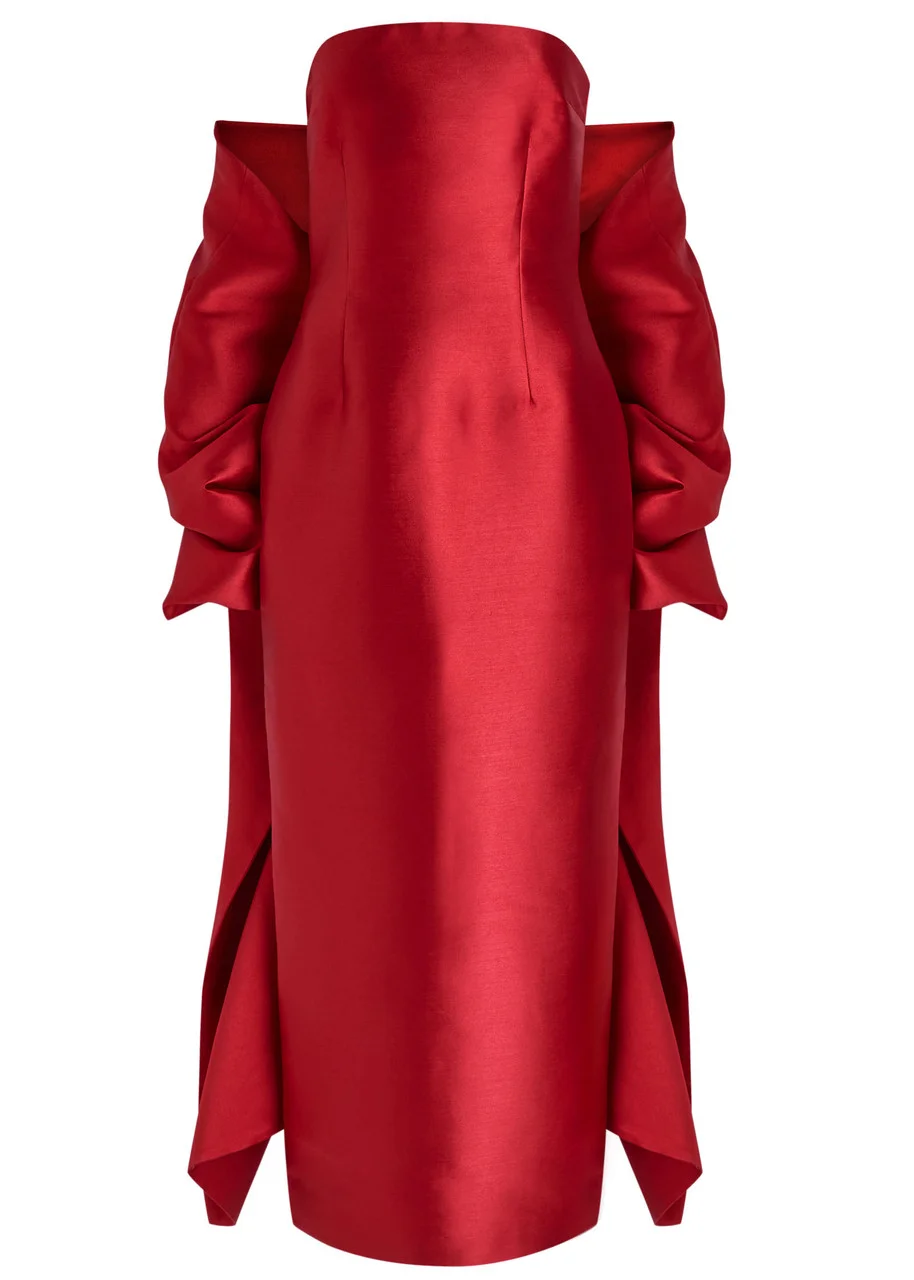 Solace London Renee Strapless Stole Faille Maxi Dress - 1