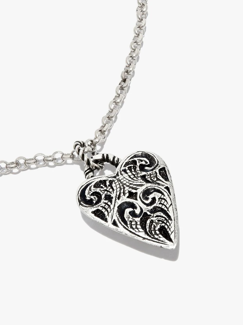 silver heart-pendant necklace - 4