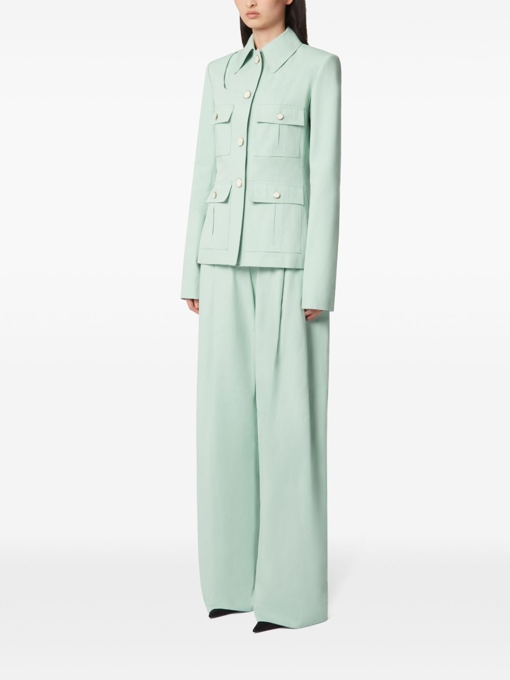 pleated wide-leg trousers - 3