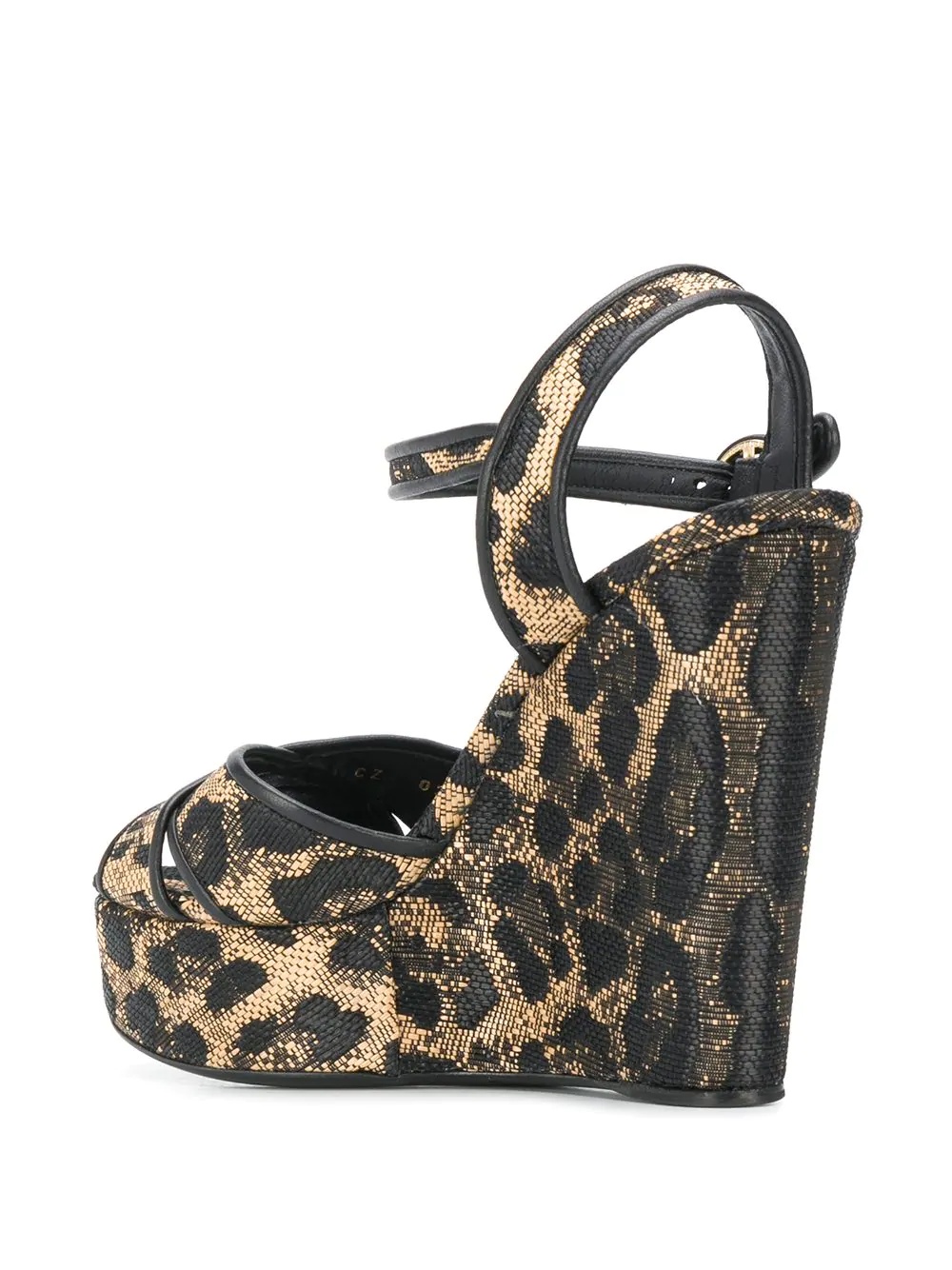 leopard print wedge heels - 3