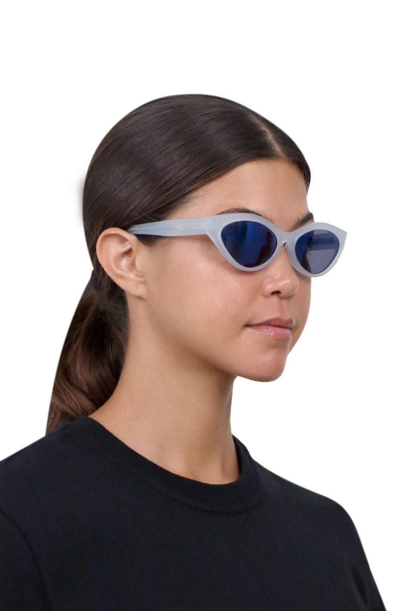 CAT EYE SUNGLASSES | CLEAR BLUE/BLUE - 5