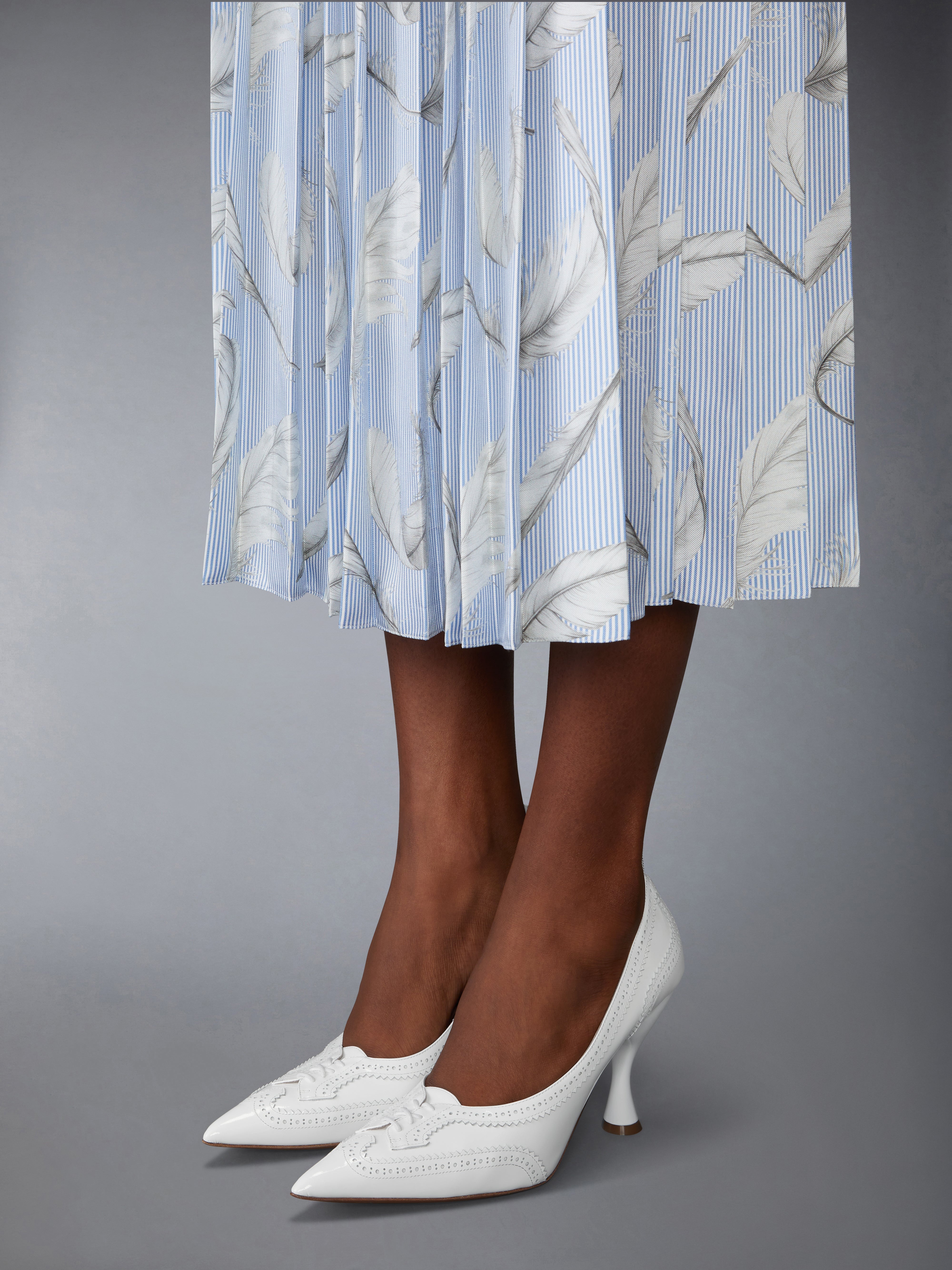 SOFT PATENT LEATHER WINGTIP 90MM CURVED HEEL PUMP - 4