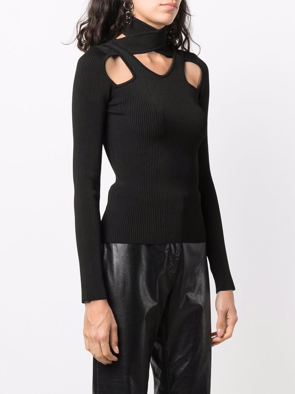 cutout-detail knitted top - 3