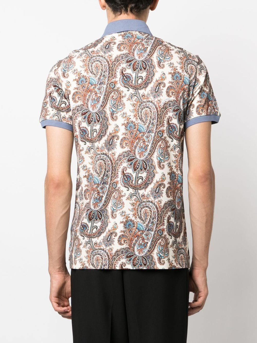 paisley-print cotton polo shirt - 4