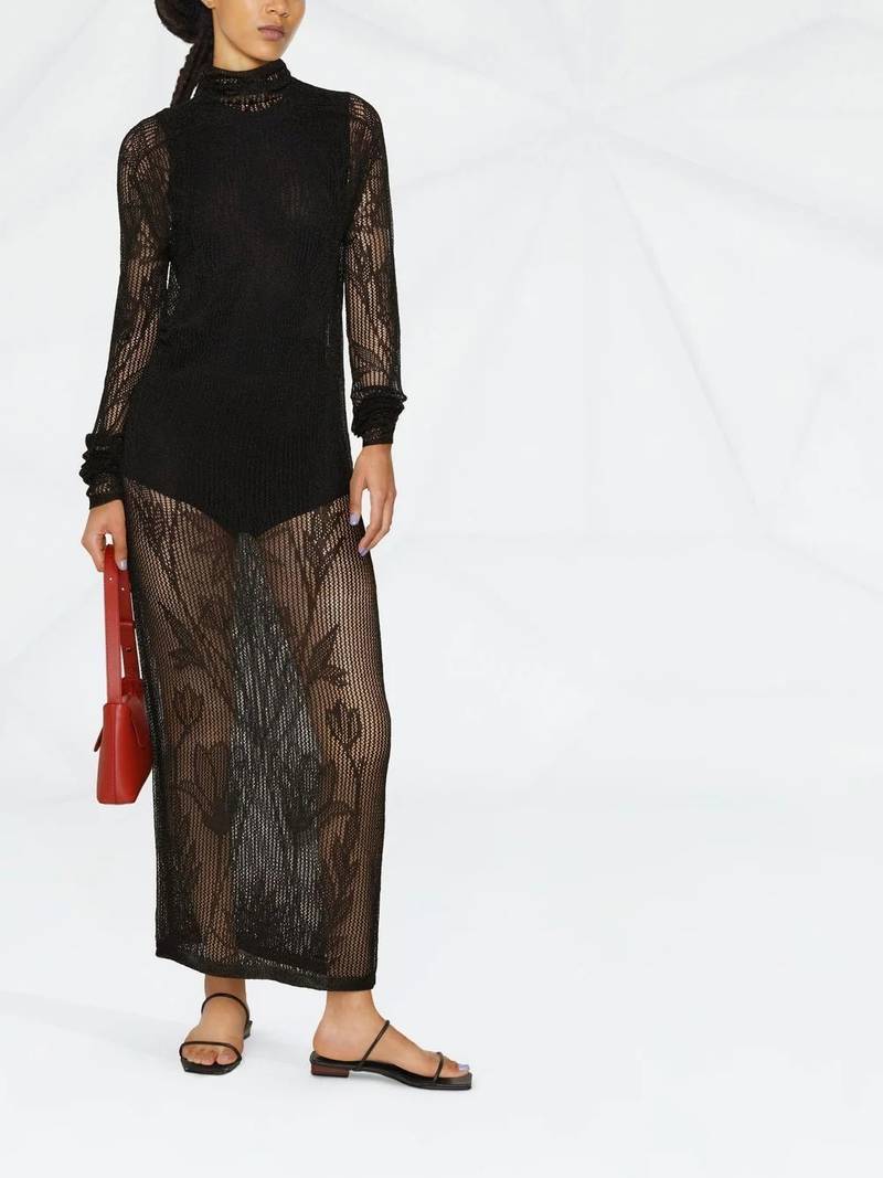 DSQUARED2 open-knit long-sleeve dress outlook