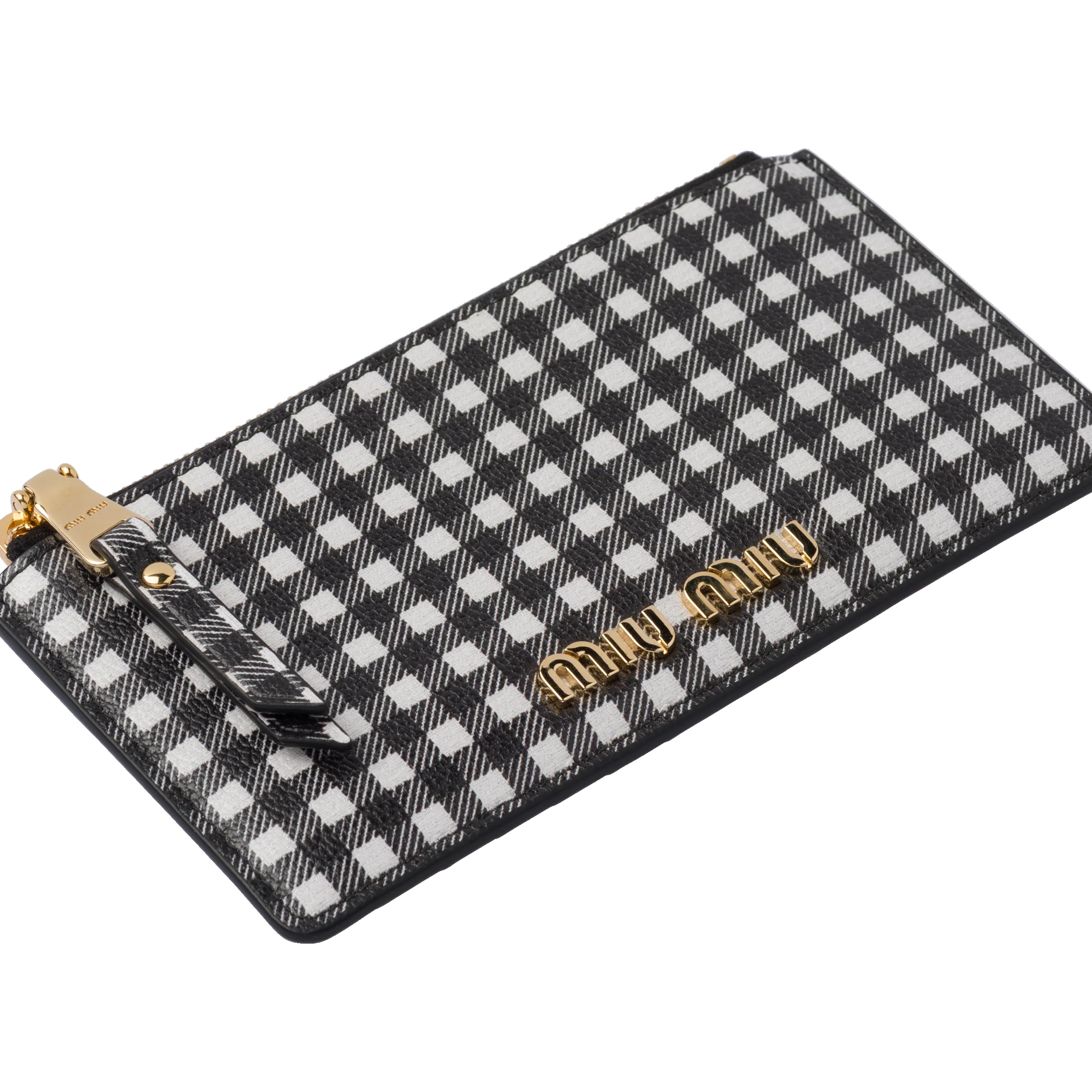 Printed Madras leather envelope wallet - 2