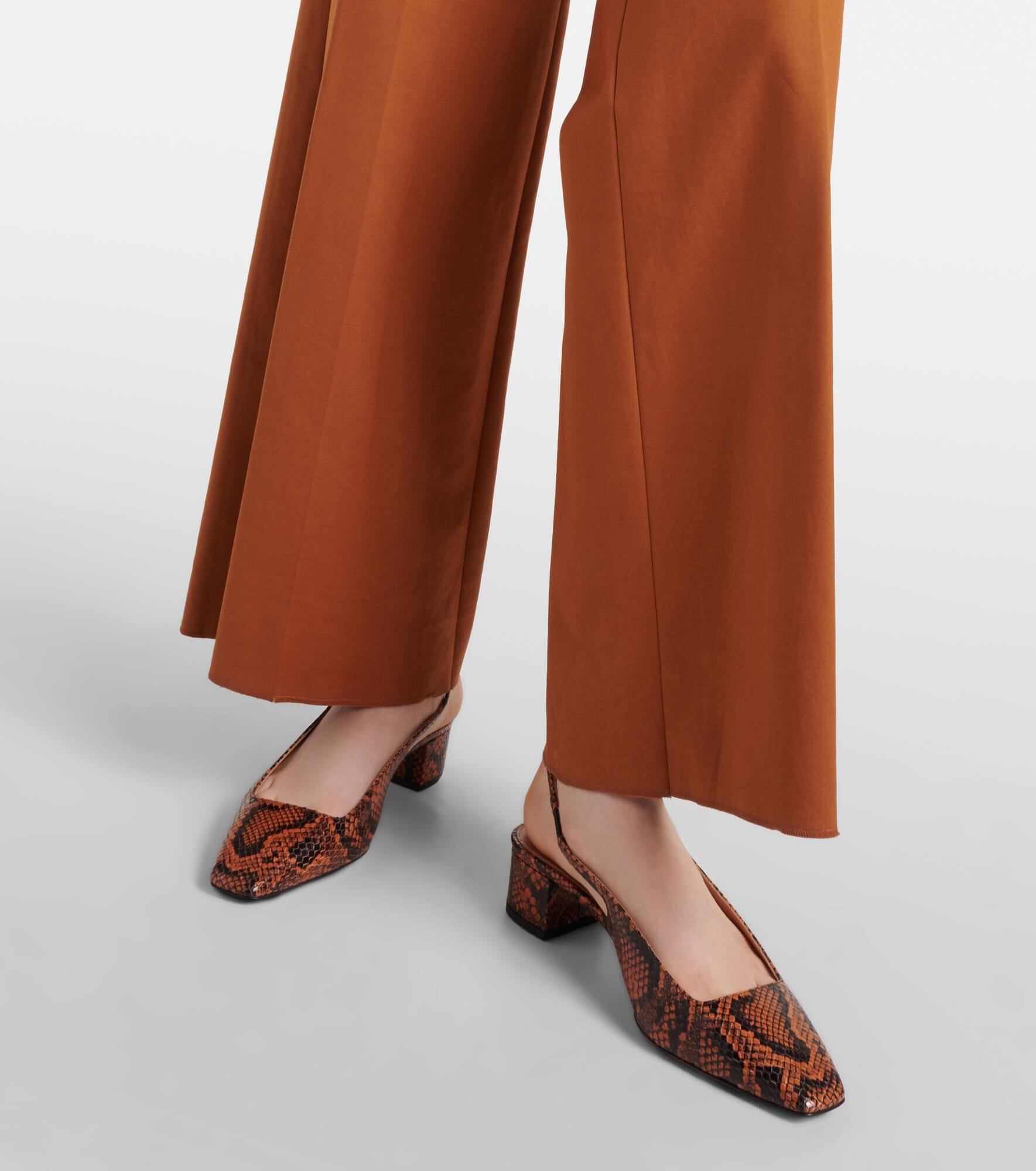 Ginza 35 snake-effect leather slingback pumps - 4