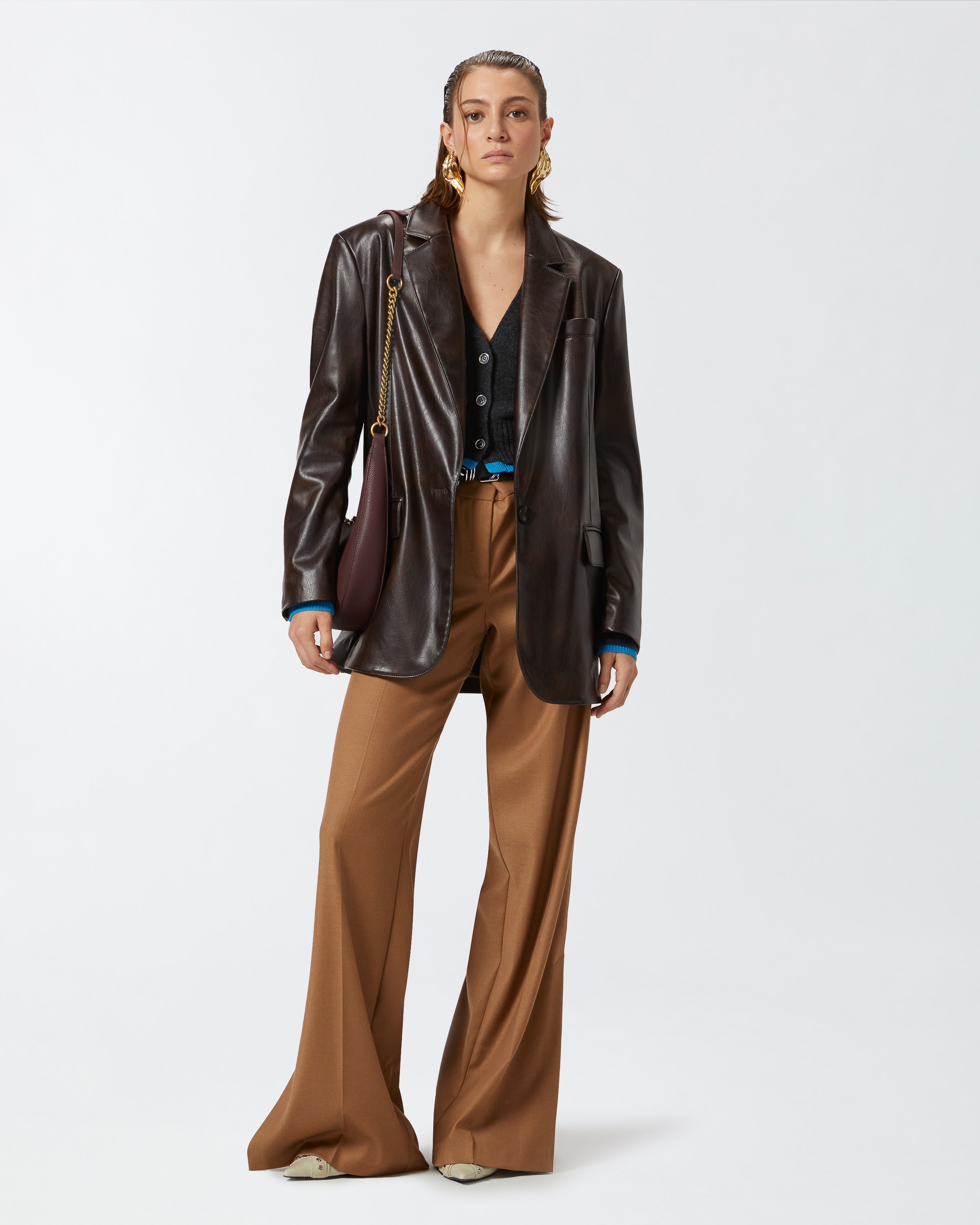 CASHMERE WOOL CROPPED CARDIGAN WITH CONTRASTS - 3