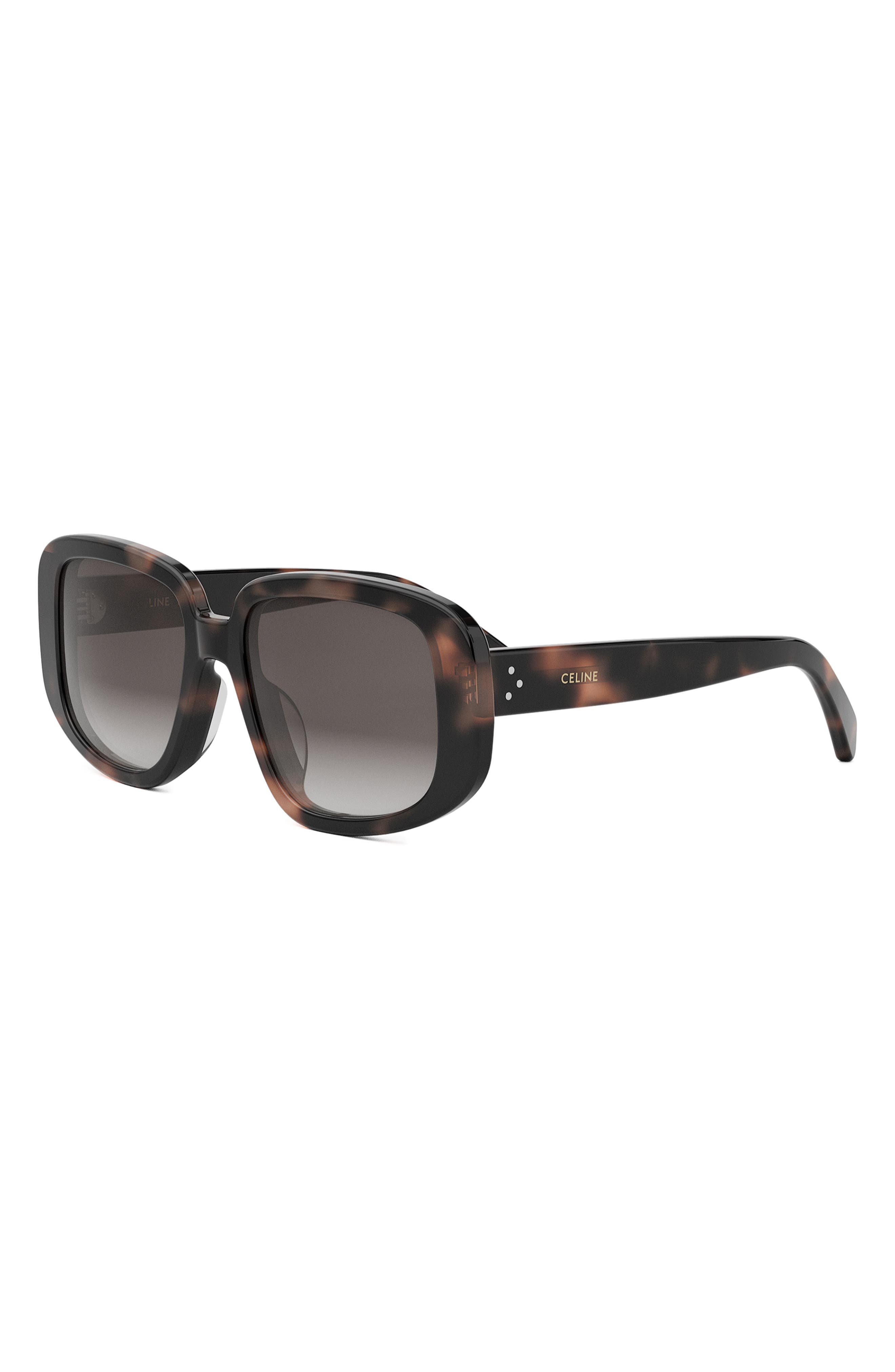 CELINE Bold 3 Dots 55mm Geometric Sunglasses in Havana /Gradient Roviex at Nordstrom - 2