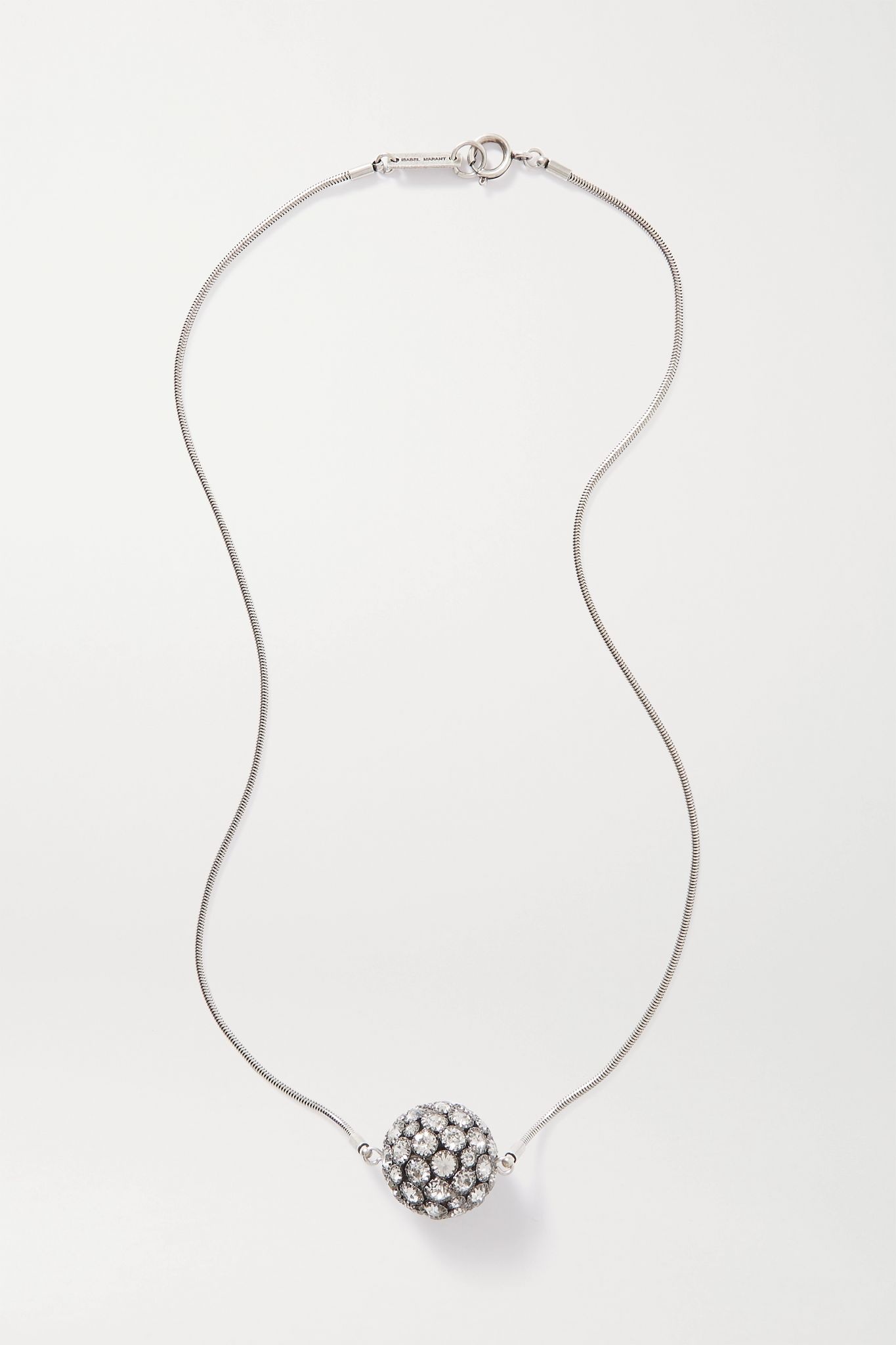 Silver-tone crystal necklace - 1