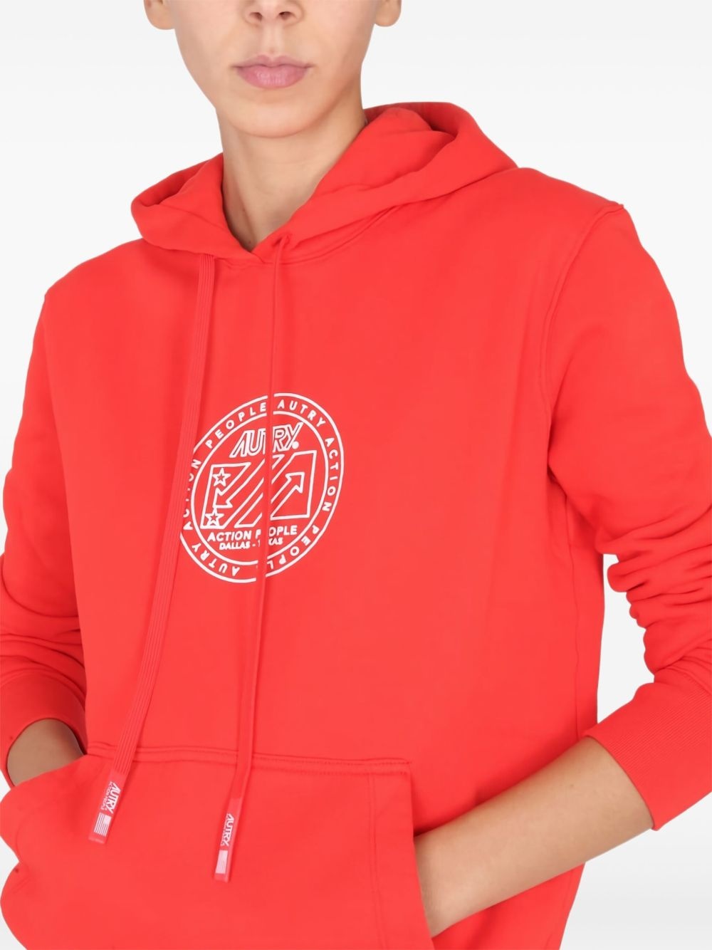 circular-logo cotton hoodie - 4