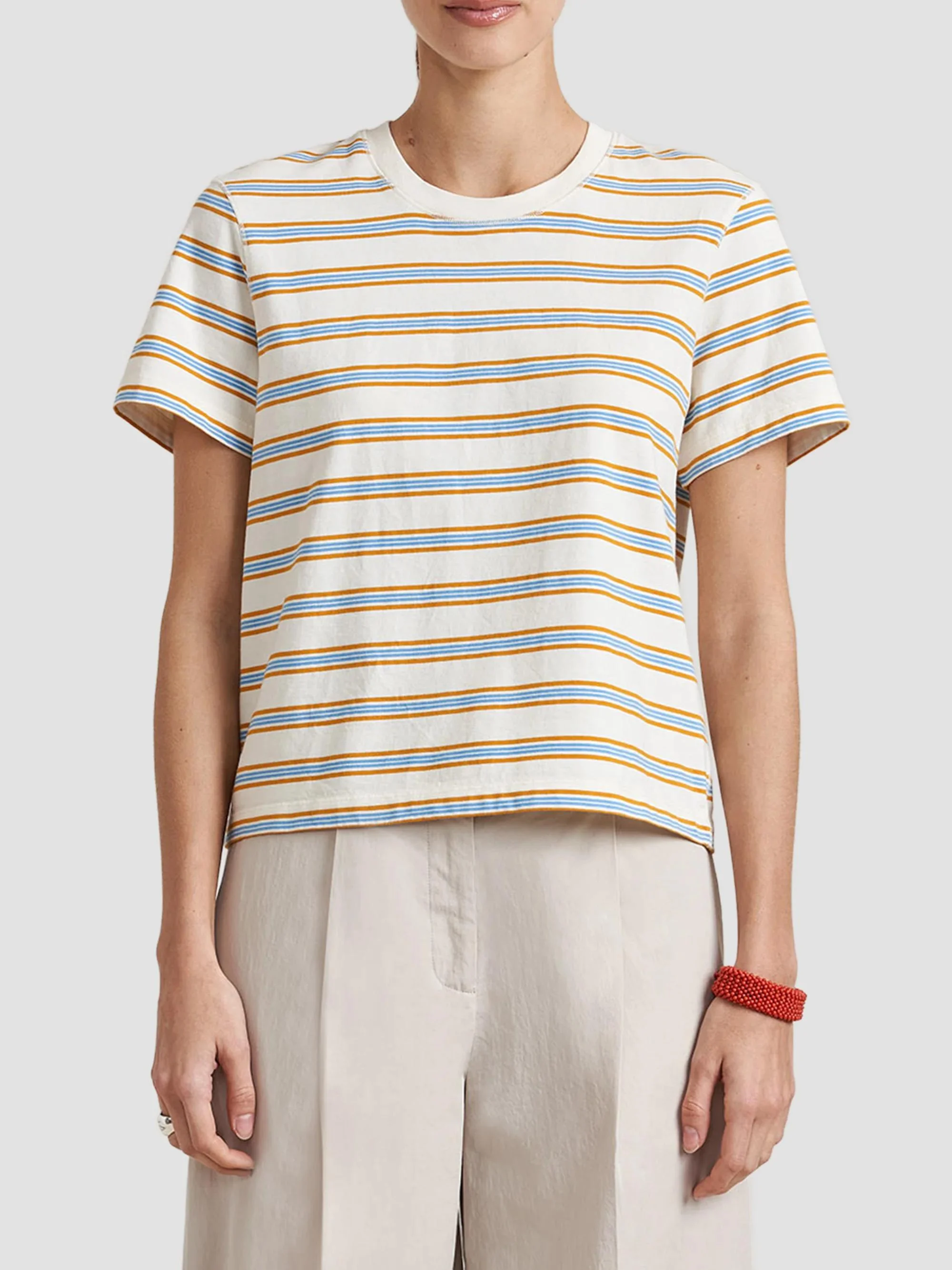 Women's Striped Mol T-Shirt - Cream Multi - 1