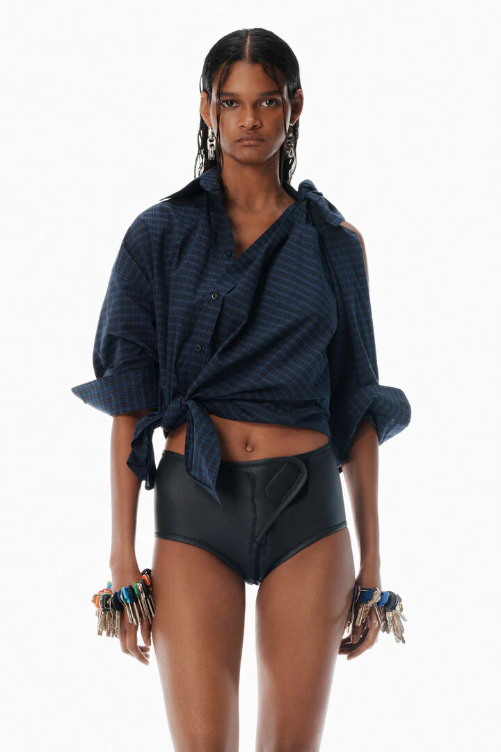 Knotted Button Down Shirt - 2