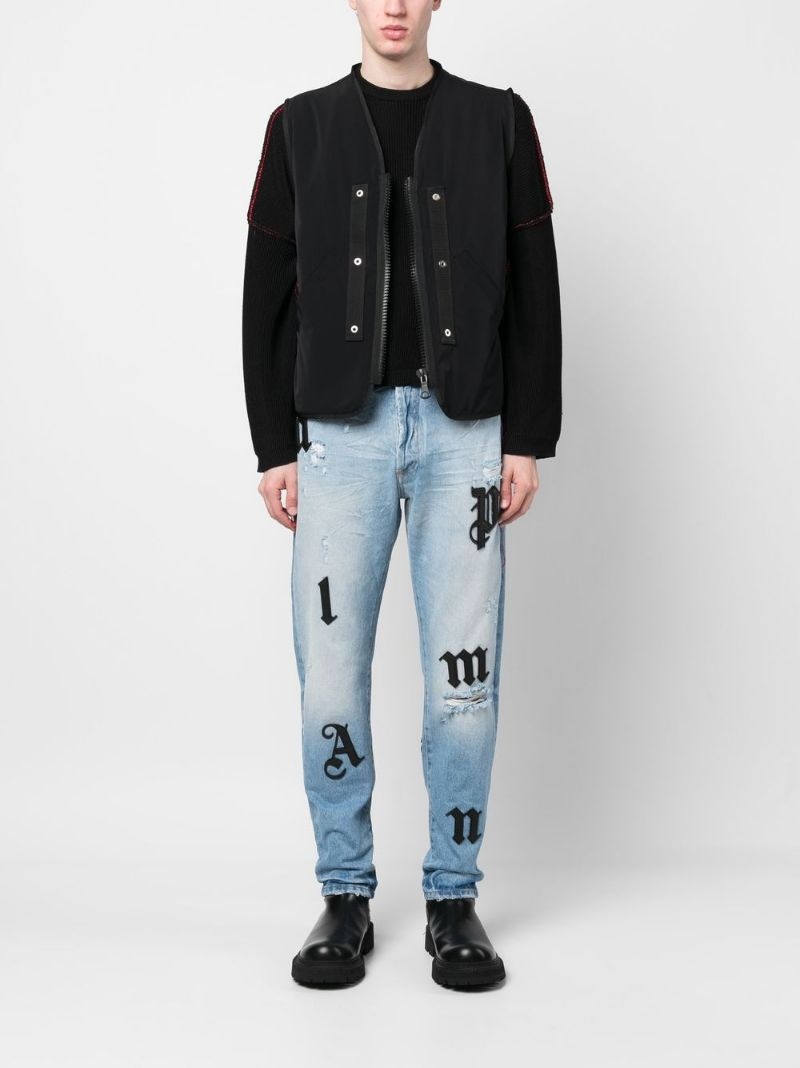 logo-patches straight-leg jeans - 2