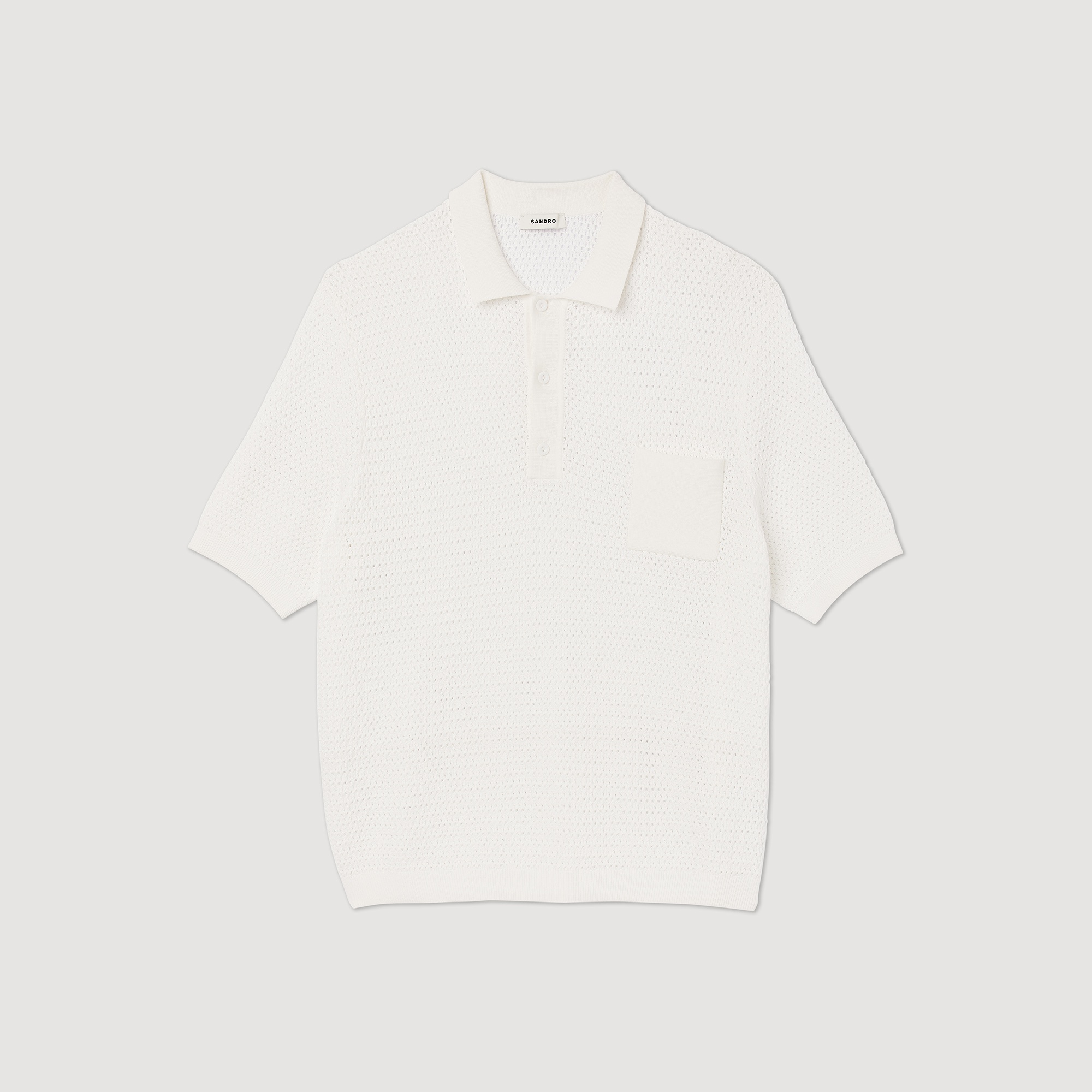Short-sleeved polo sweater - 1