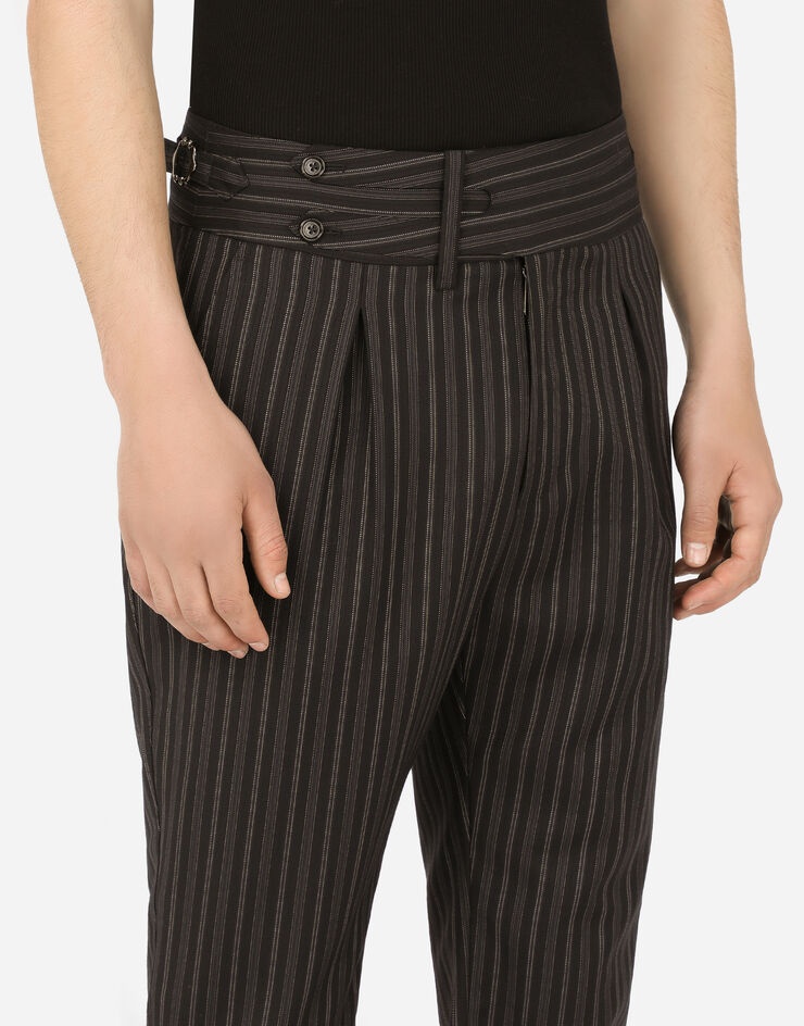 Pinstripe wool pants - 4