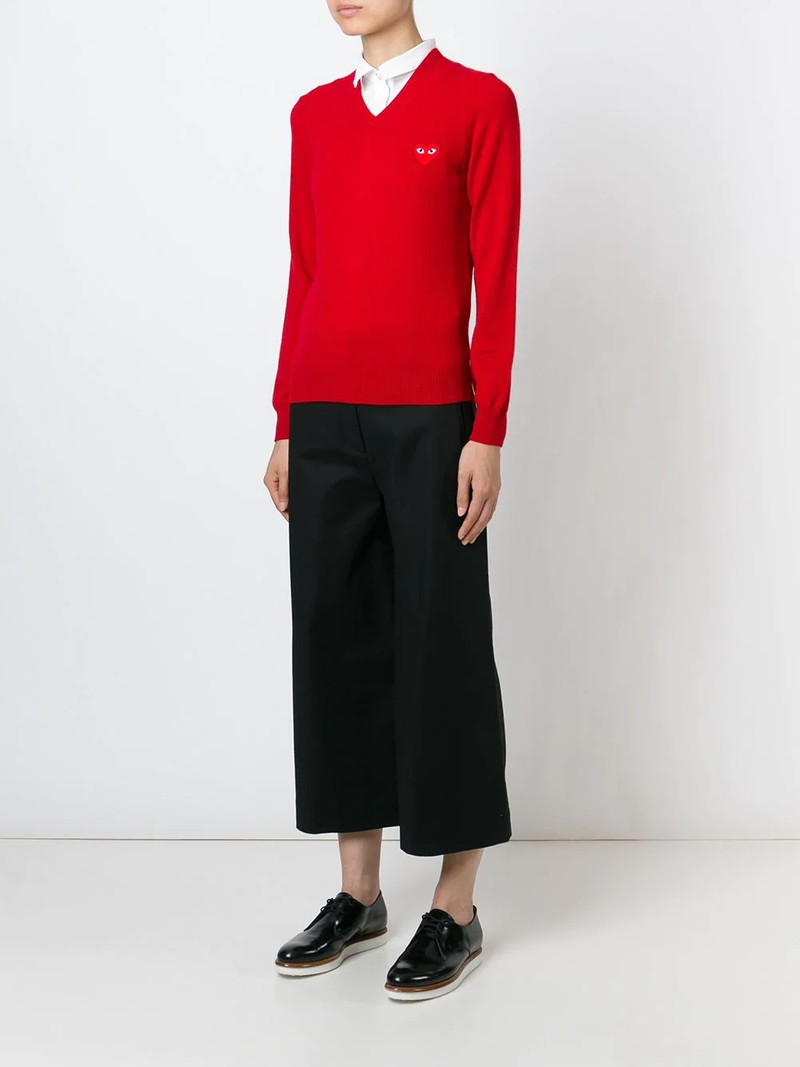 Comme des Garçons PLAY embroidered heart sweater outlook