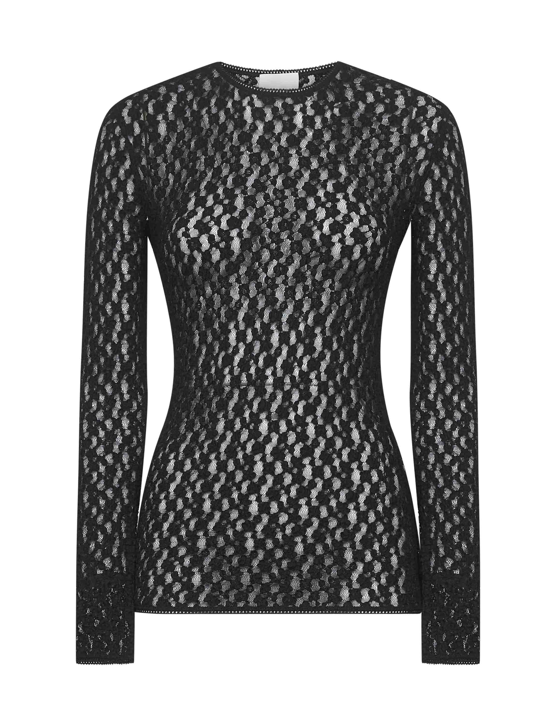 Isabel Marant Women Black Lace Gaelle Long-Sleeved Top - 1