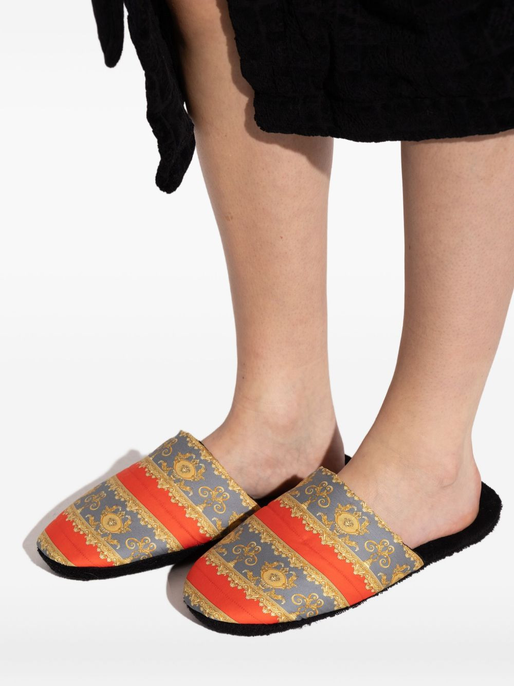 Barocco stripe slippers - 5