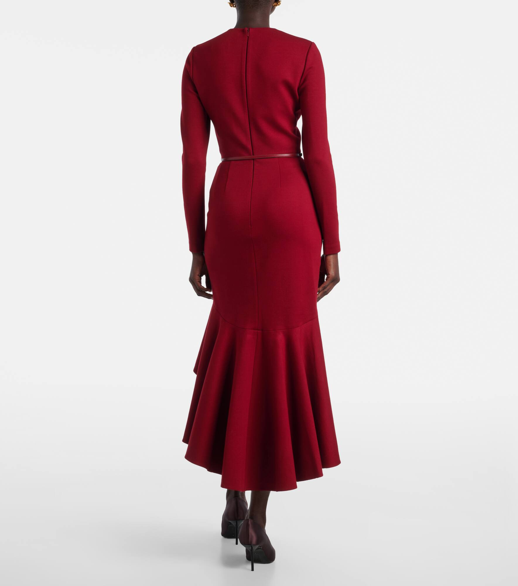 Belted tiered midi dress - 3