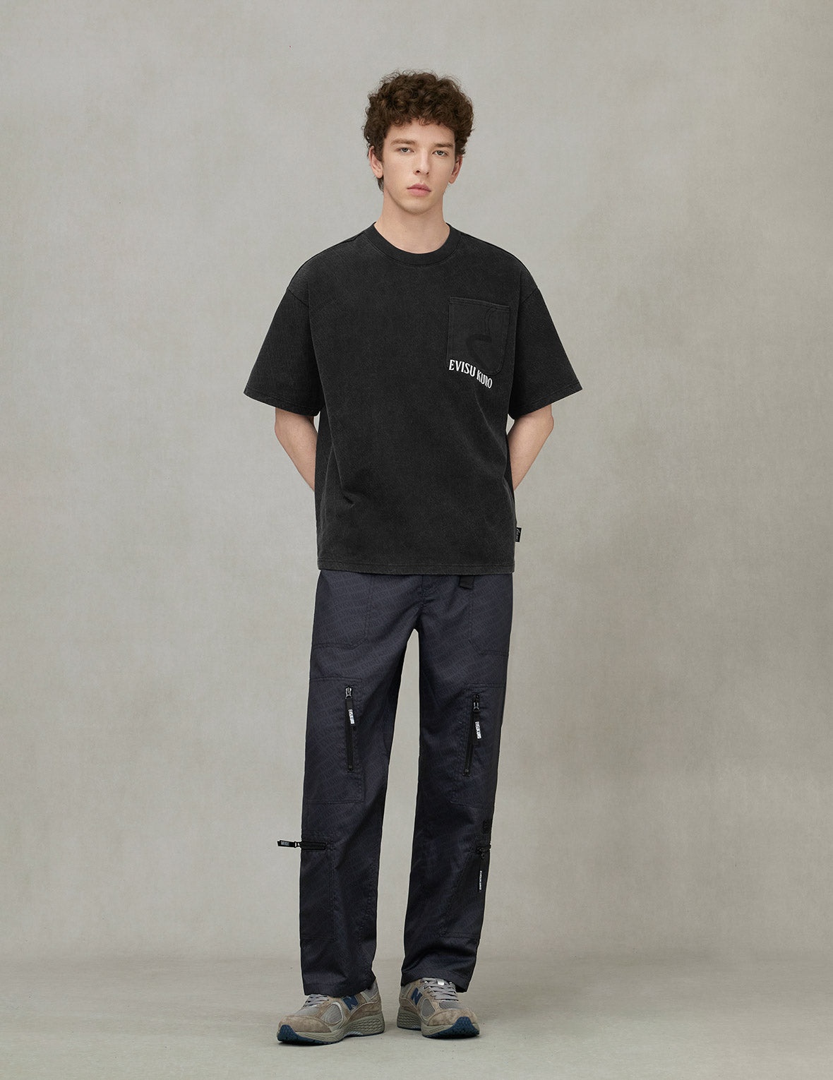 Allover Logo Print Loose Fit T-shirt - 3