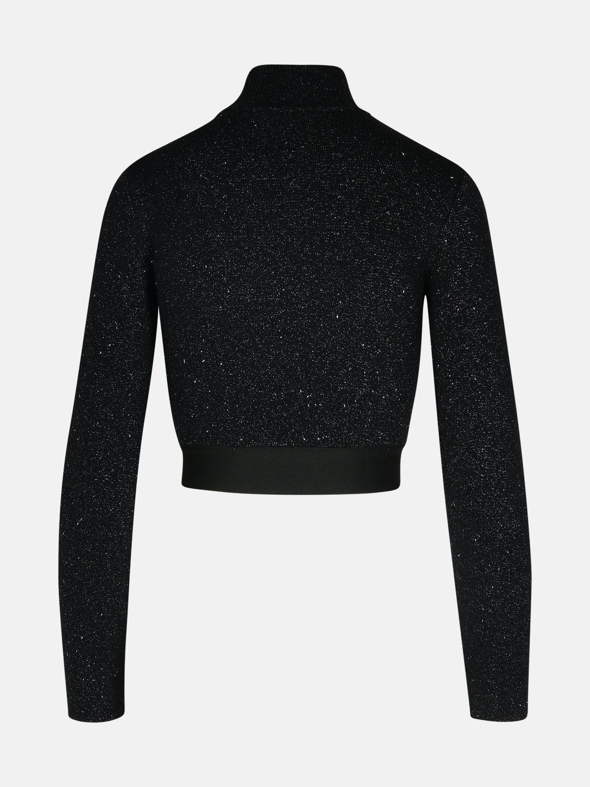 CROP TOP IN BLACK VISCOSE BLEND - 3