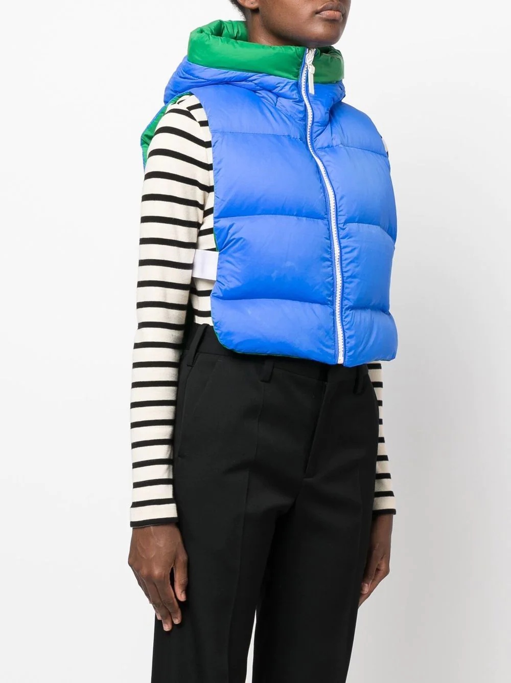 logo-print reversible padded gilet - 4
