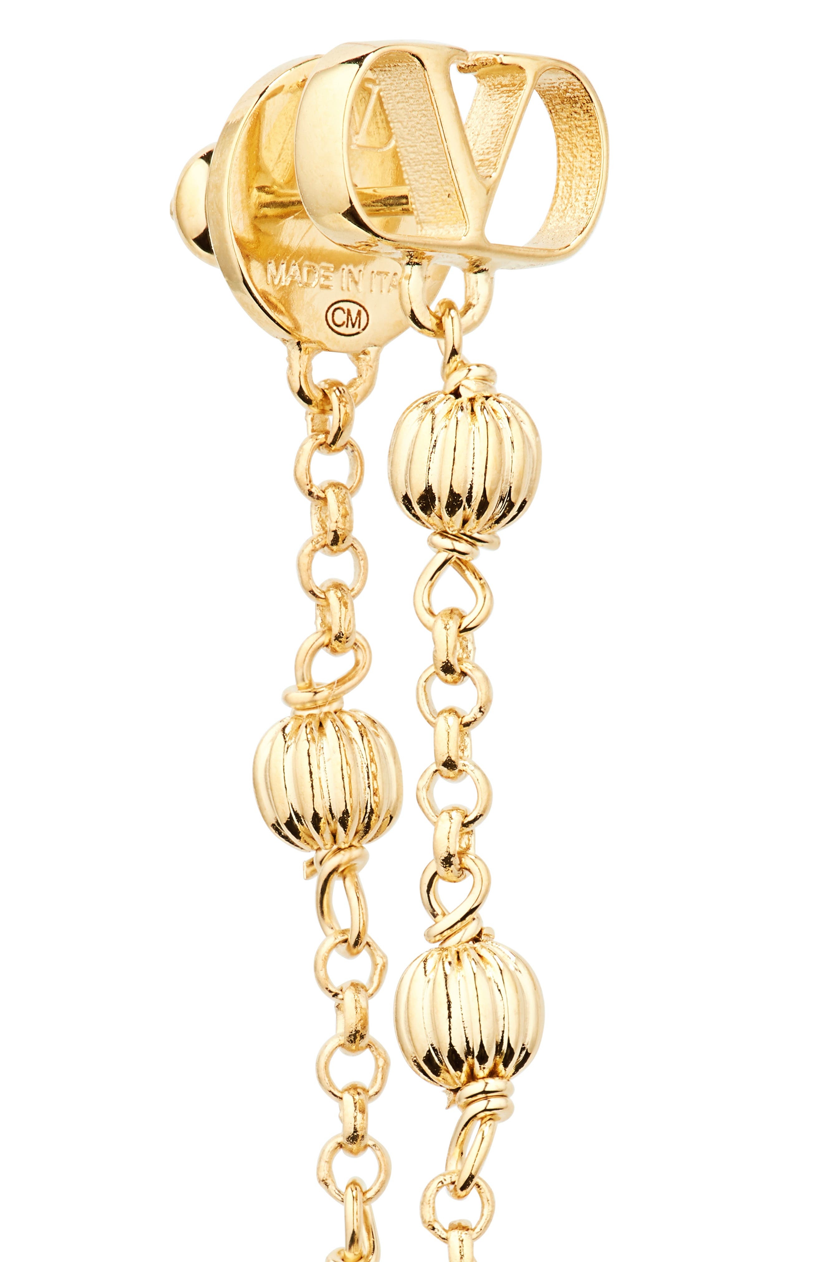 Valentino Garavani VLOGO Chain Front/Back Earrings in Gold at Nordstrom - 6