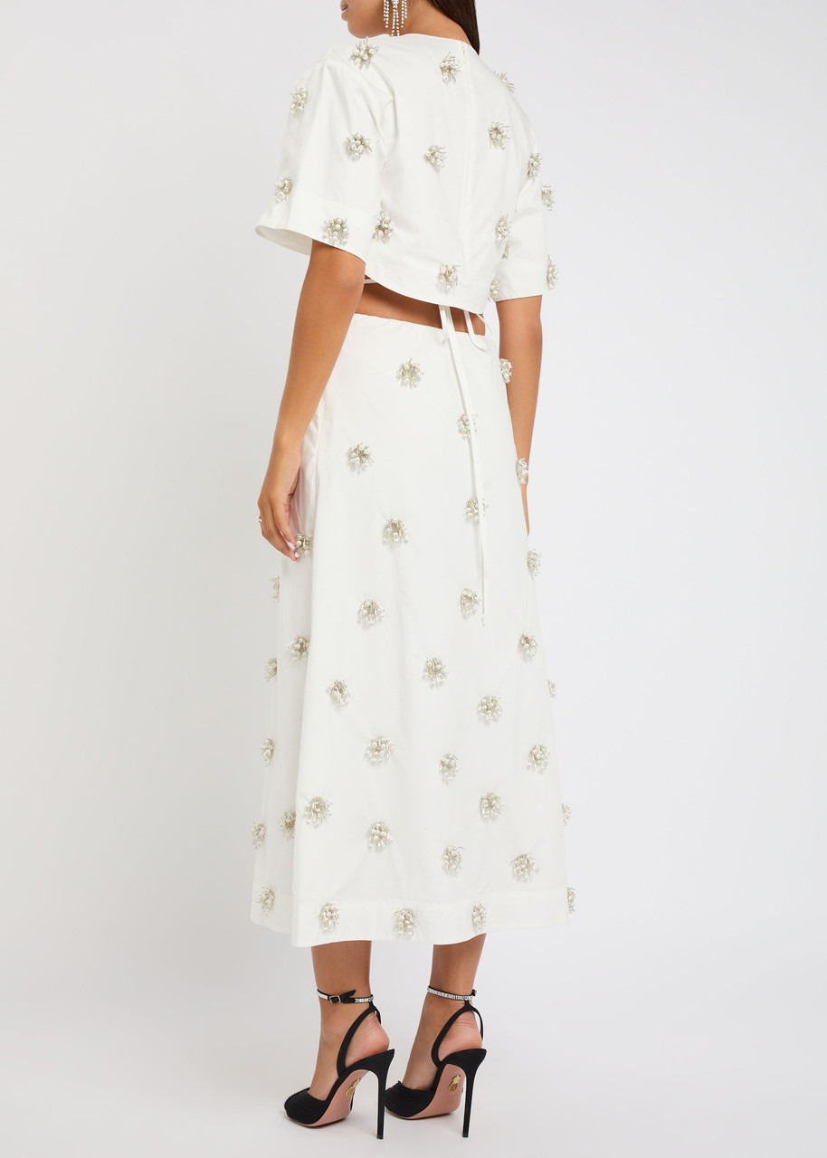 Simkhai Starla Embellished Cotton-blend Poplin Midi Dress - 3