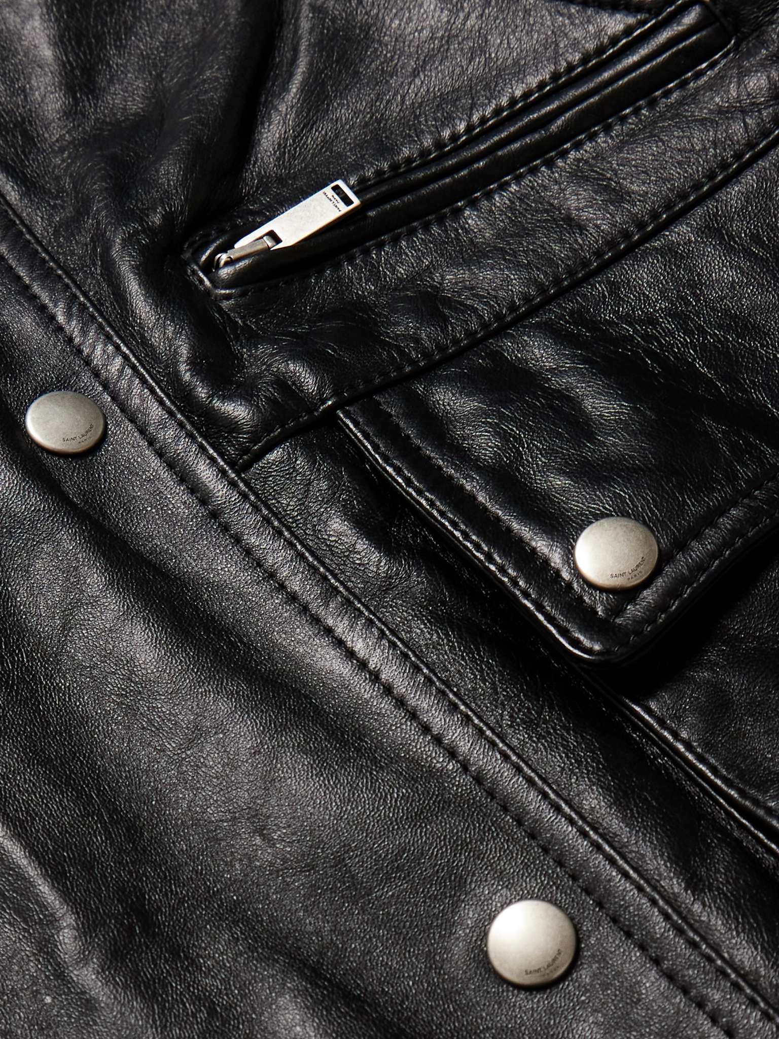 Leather Biker Jacket - 5