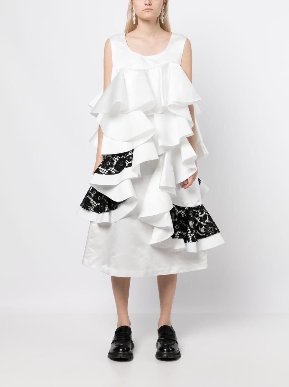 ruffle-detailing sleeveless dress - 2