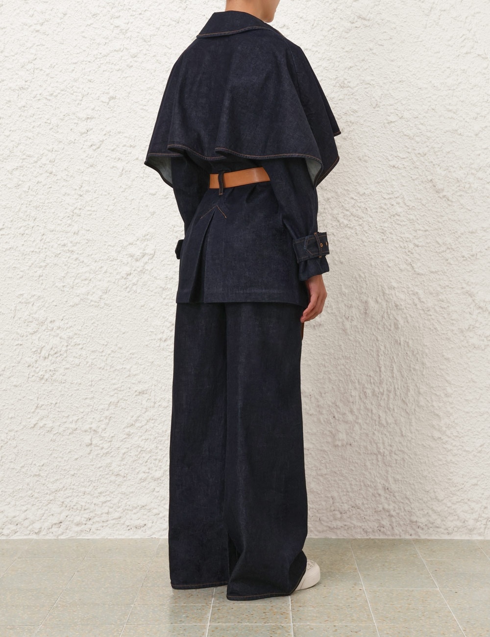 CRUSH DENIM TRENCH COAT - 4