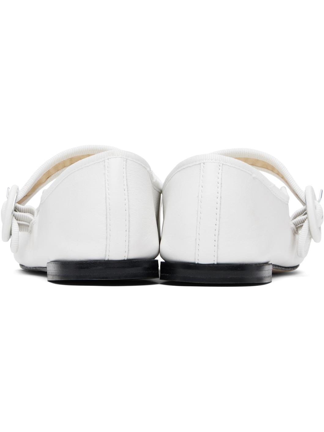 White Georgia Square-Toe Mary Jane Ballerina Flats - 2