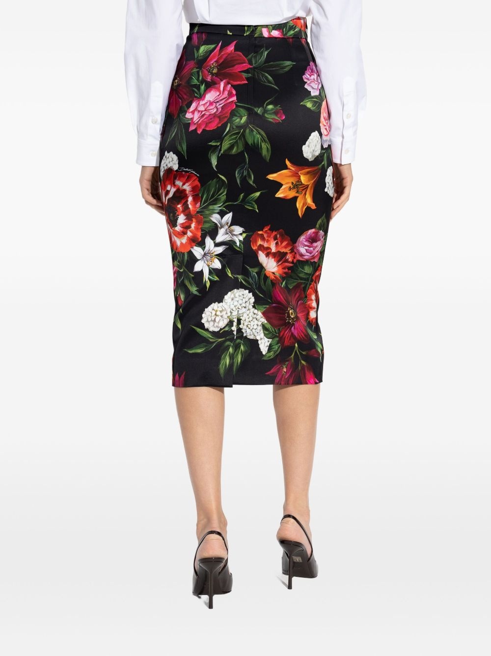 floral-print pencil skirt - 4