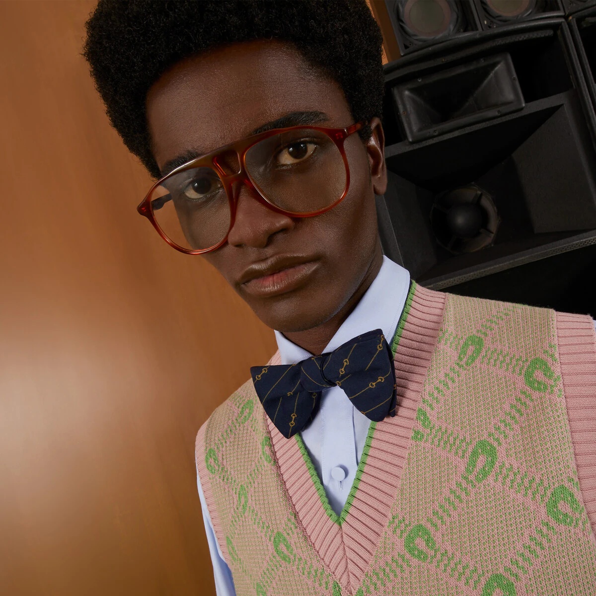 Horsebit striped wool bow tie - 3